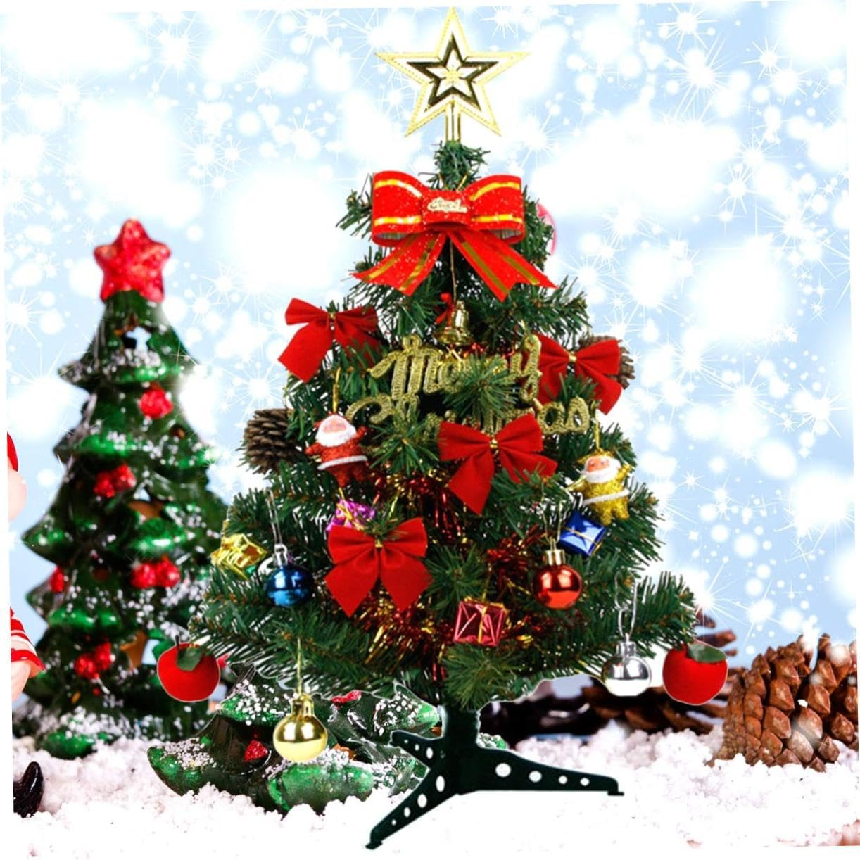 Mikinona Small 45Cm Tabletop Christmas Tree Desktop Ornament Decorative Accessories, Artificial Christmas Decorations for Home Holiday Party image number 5