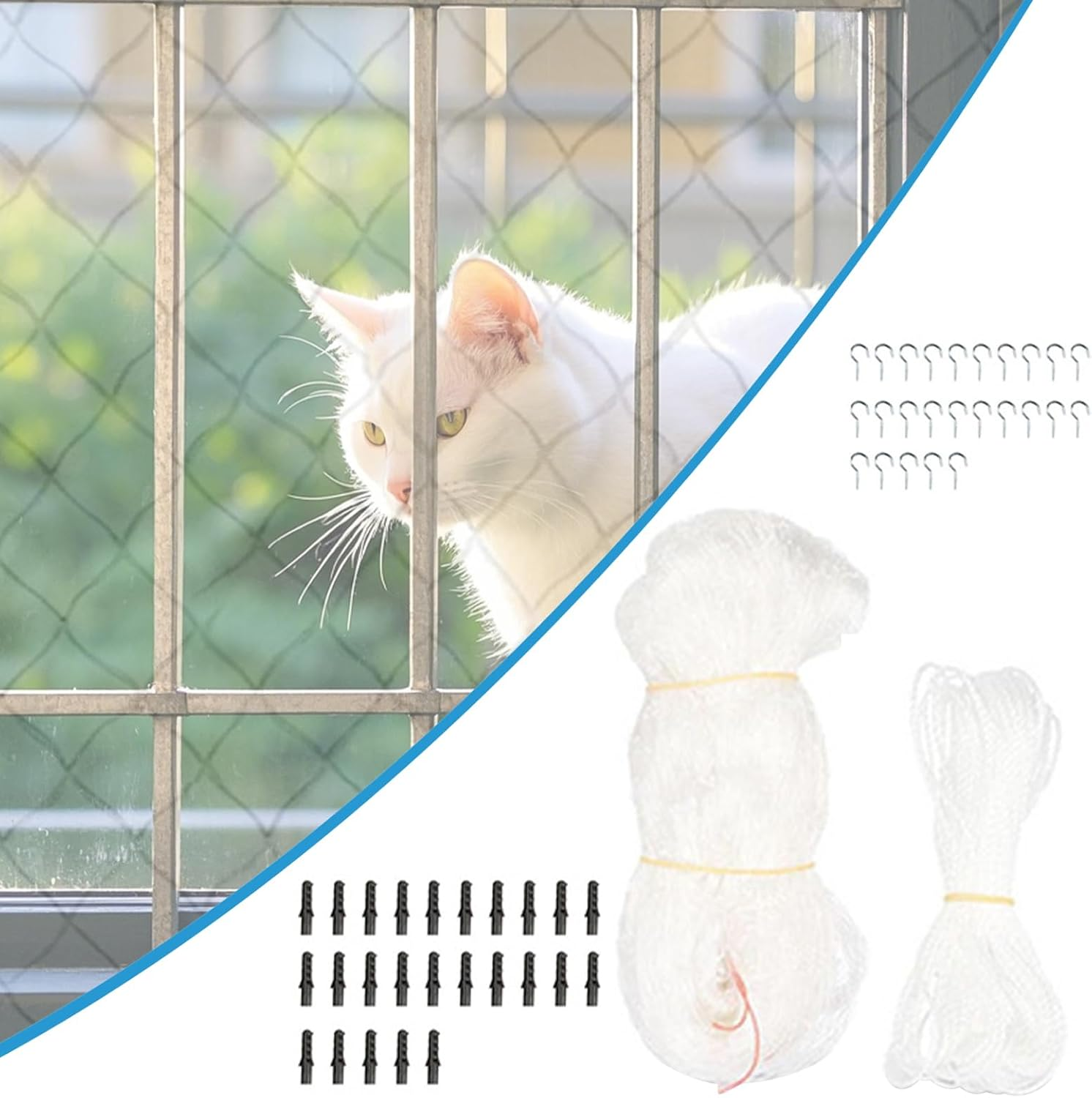 Balcony Screen for Pets - Anti-Fall Mesh Cat Safety Fence for Patio,Pet Protection Netting for Doorway, Stairs, Balcony Gate, Window, Deck image number 3