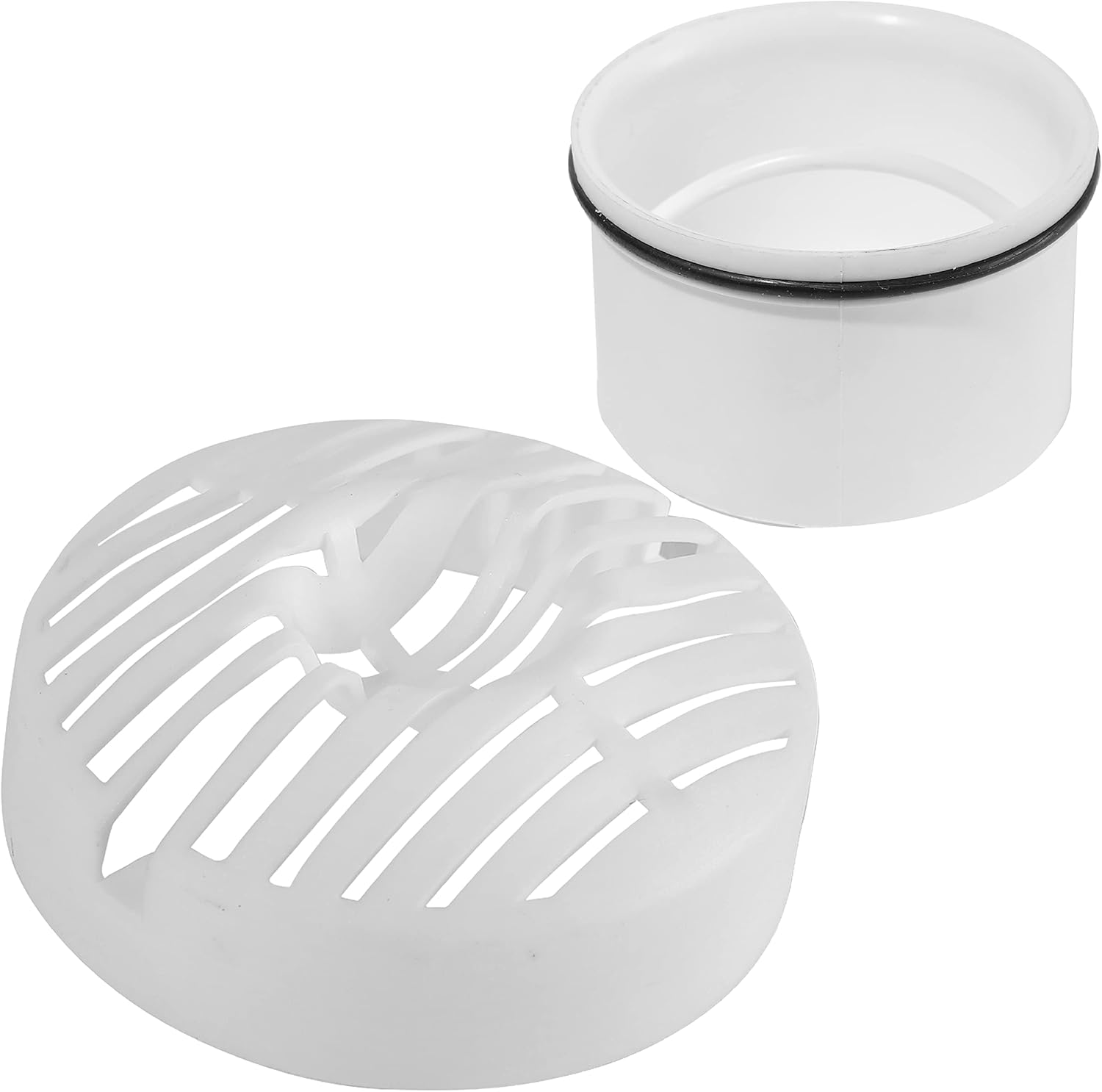 Shower Drain Cover 90Mm/115Mm Drain Cover Shower for Viega Tempople Waste Chrome Finish Shower Drain Lid with Odor Stop Bucket, with Hair Catcher for Shower Drain