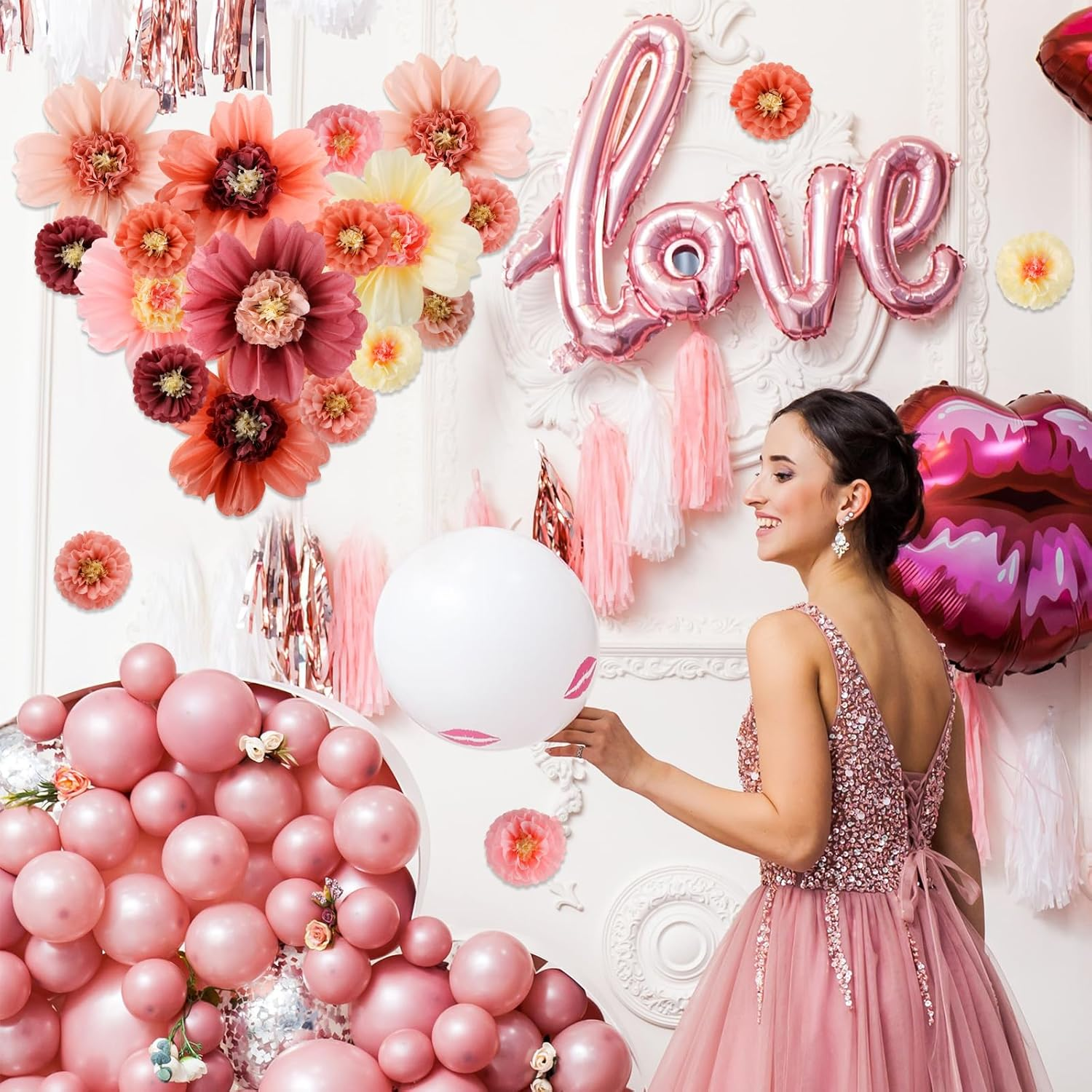 Crowye 24 Pcs Large Colorful Tissue Paper Flowers 20" Handcrafted Giant Fiesta Paper Flowers for Mexican Party Wedding Birthday Backdrop Baby Shower Nursery Craft Outdoor Wall Decor (Vivid Color) image number 6