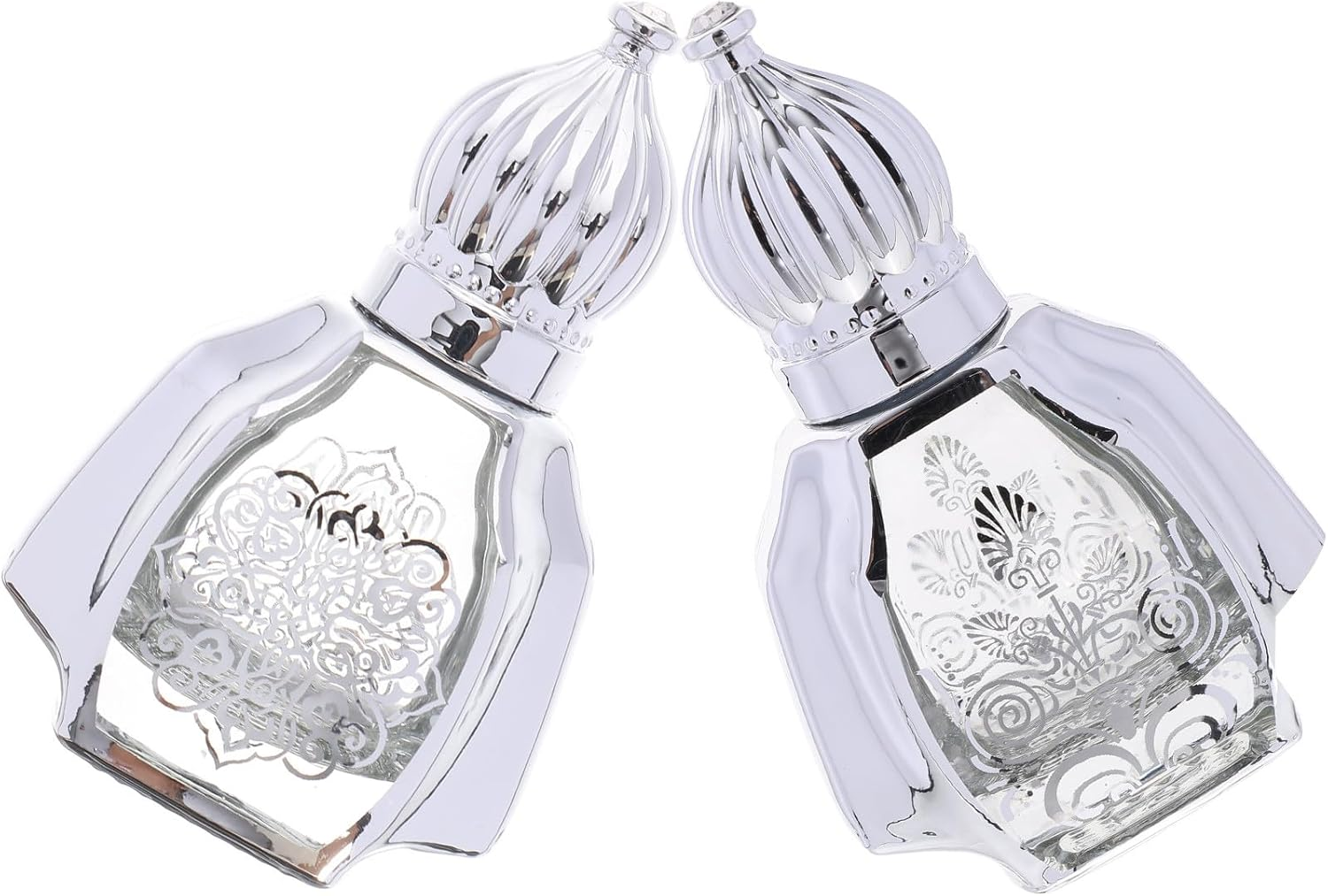 Baluue 2Pcs 10Ml Glass Roll on Perfume Bottles Portable Multi-Function Aroma Bottles with Silver Cap Refillable Empty Roller for Household and Travel Use image number 1