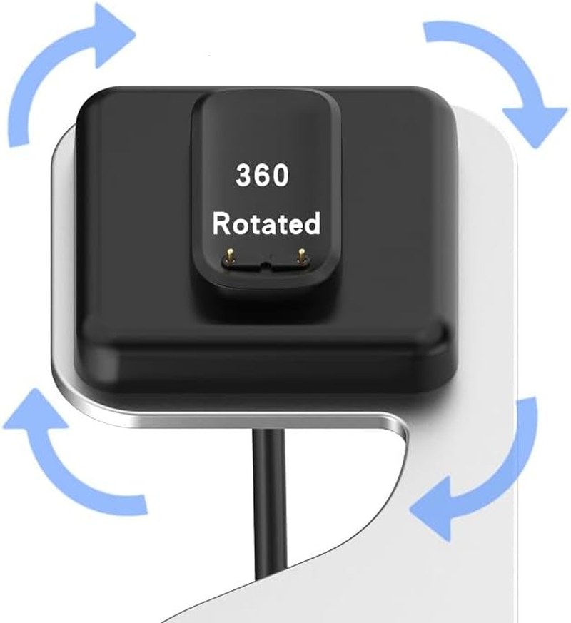 Metal Charger Stand Intended for Fitbit Charge 5 6/ Luxe Watch, Portable Watch Charger with USB Charging Cable Station for Charge 5/ Charge 6/ Luxe(Silver) image number 3