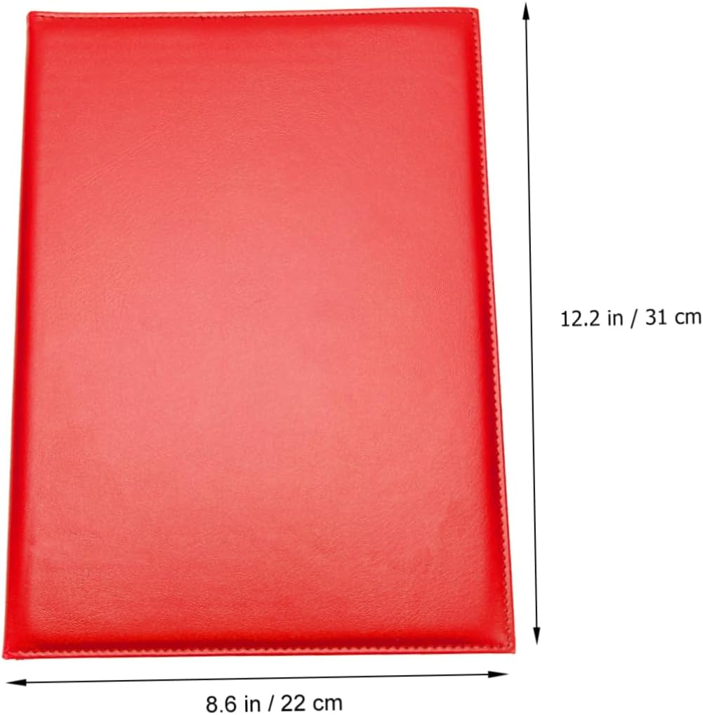 STOBOK A4 Red Leather Certificate Cover Blank Folder Protective Case for Diplomas Business Awards Office Documents image number 2