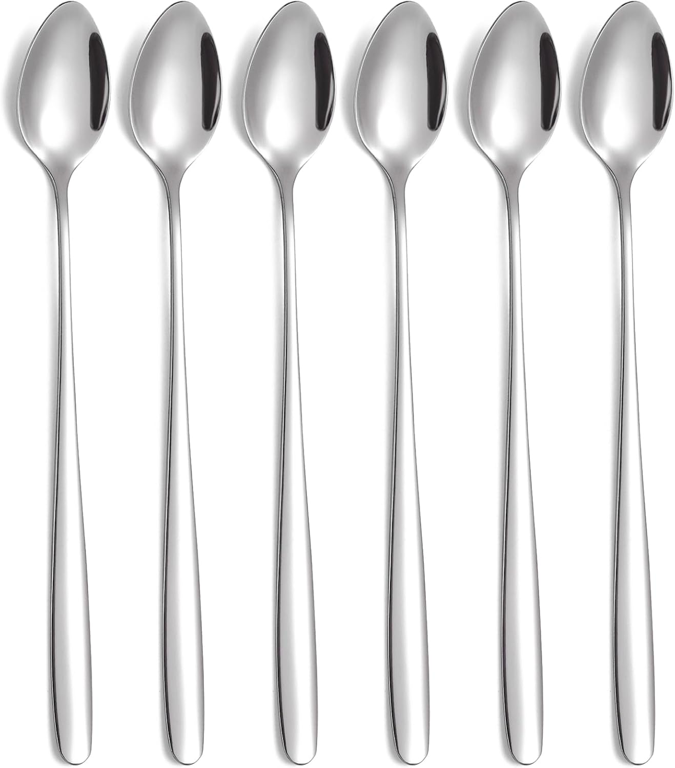 Tiokin Long Handle Teaspoons, 19.8Cm Long Iced Tea Spoons, Stirring Spoon, Coffee Spoon, Ice Cream Spoon, Stainless Steel Teaspoons, Cocktail Mixing Spoon, Set of 4