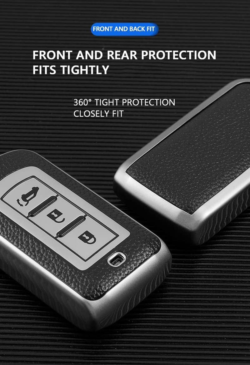 HIBEYO TPU Car Key Fob Cover with Keychain Fits for Mitsubishi - Red image number 4