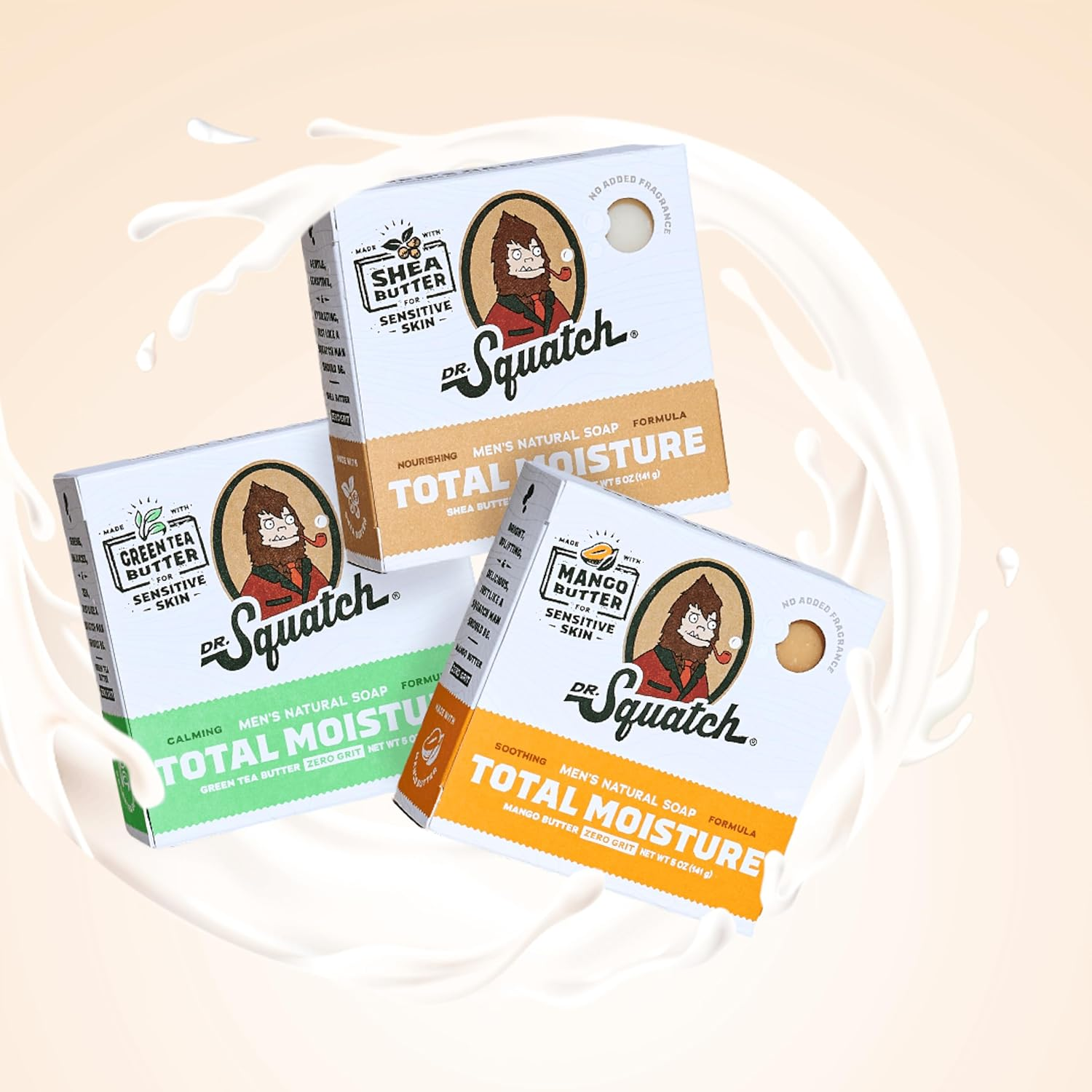 Dr. Squatch Men'S Natural Bar Soap Made from Natural Oils - 3 Pack - Cold Process Soap with No Harsh Chemicals - Moisturizing Unscented with Shea Butter &ndash; 5Oz, 3 Pack image number 1