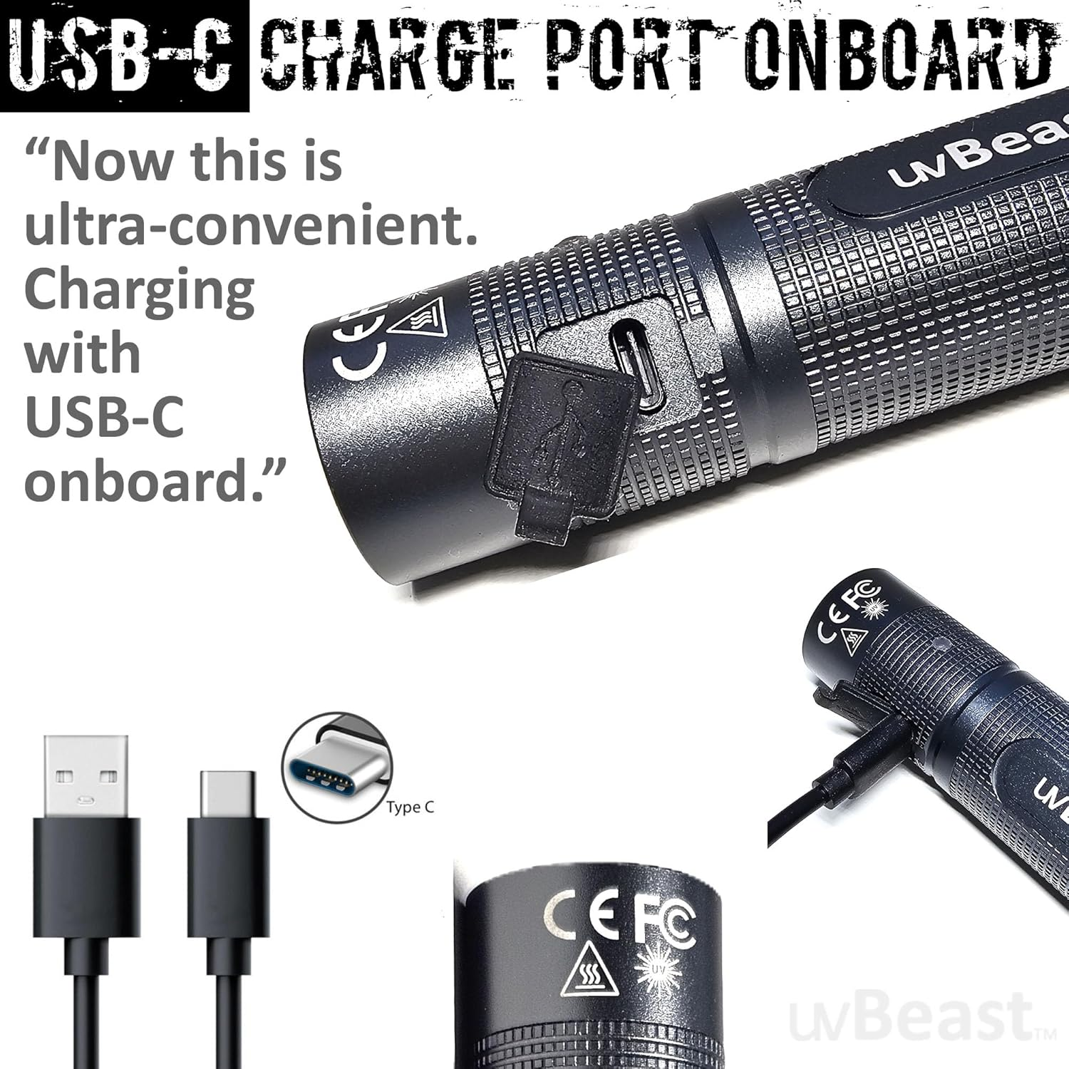 Uvbeast New V3 Mini - 385-395Nm - Black Light UV Flashlight &ndash; High Flux Density Ultraviolet - Professional Grade High Power Upgraded 5 Core UV LED &ndash; USA Stock image number 1