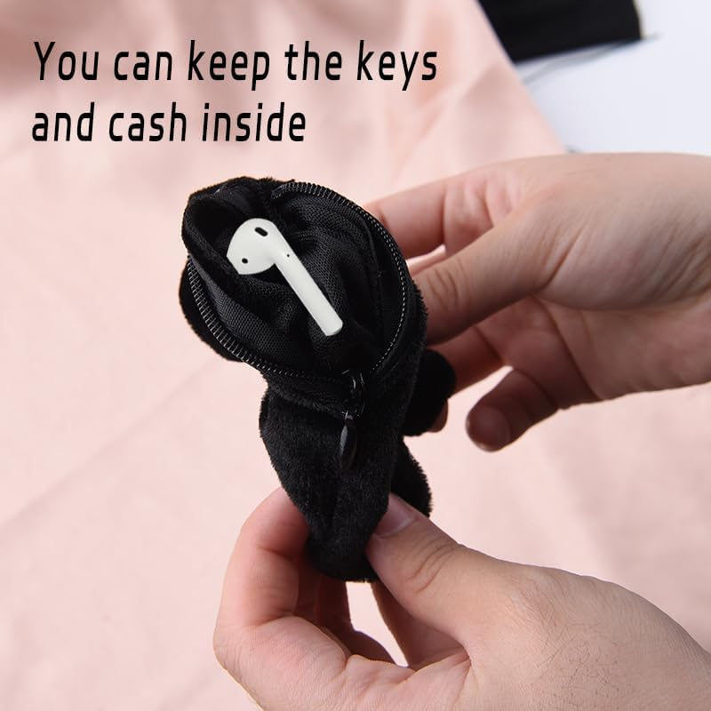 Velvet Hair Scrunchies with Zipper Pocket,2Pcs Velvet Scrunchies with Pocket Hidden Zipper,Velvet Hair Ties Velvet Hair Scrunchie with Zip Pocket,Black Velvet Scrunchies Zipper Pocket Hair Scrunchie image number 3