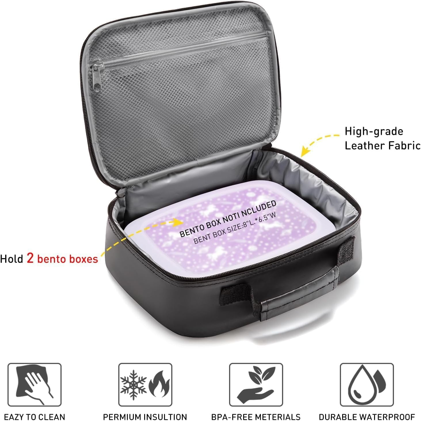 Kids Lunch Box,Boy Insulated Lunch Bag Game Lunch Box Leather Waterproof Thermal Cooler Bag School Daycare Lunch Boxes for Boys Girls Kids Toddlers Teen image number 3