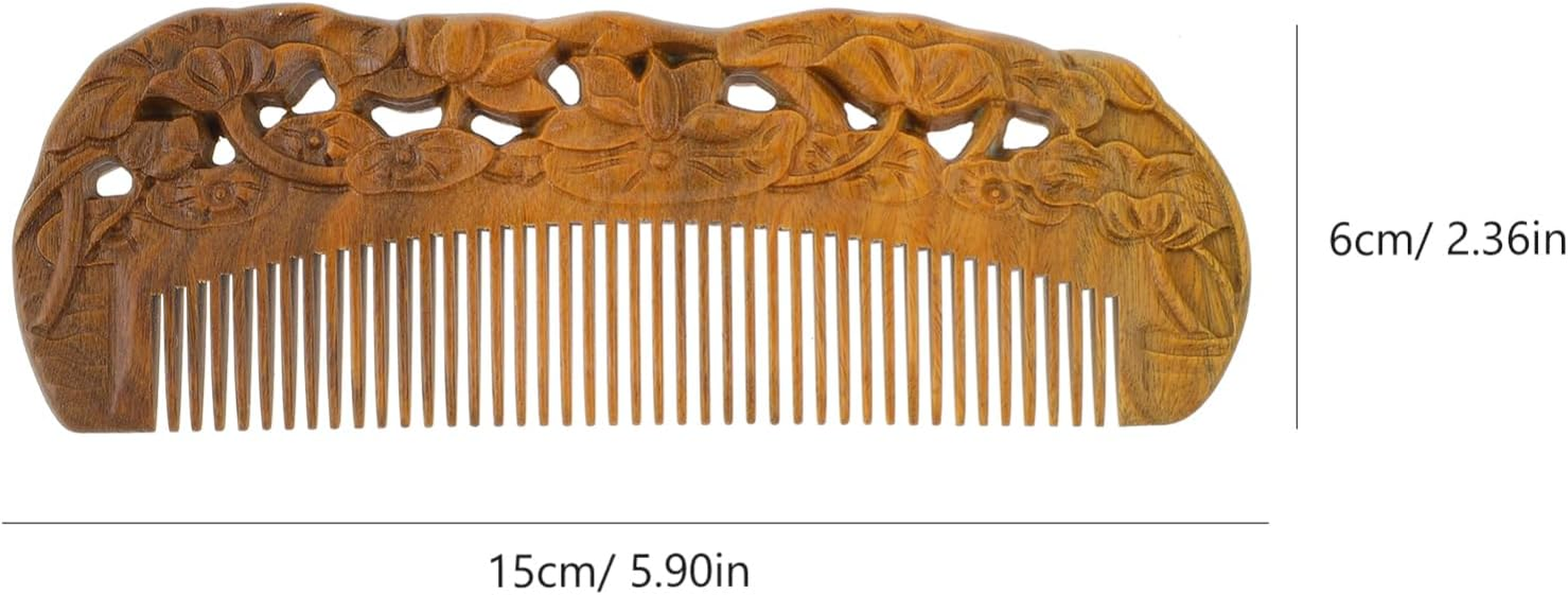 WRITWAA Natural Sandalwood Detangler Brush Wide Tooth Fashionable Home Hair Care image number 6