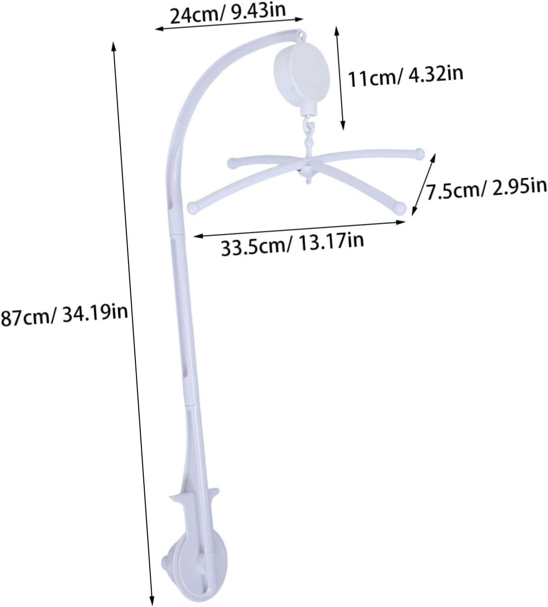 Adjustable Mobile Arm with Secure Clamp Versatile Crib Bell Bracket with Easy Installation for Hanging Mobiles Various Crib image number 3