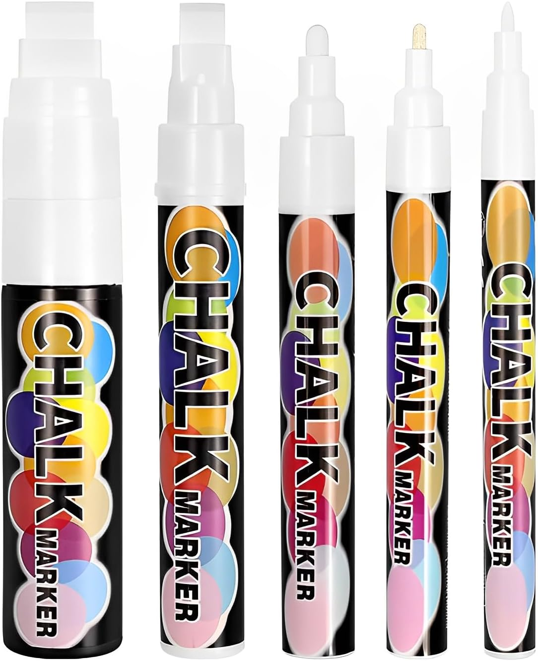 Liquid Chalk Markers - Water-Based Ink, Easy to Wipe, Dust-Free, for Glass, Ceramic, Mirrors & Smooth Surfaces - Non-Toxic, Vibrant Colors, Perfect for Boards, Windows & DIY Crafts (White) image number 4