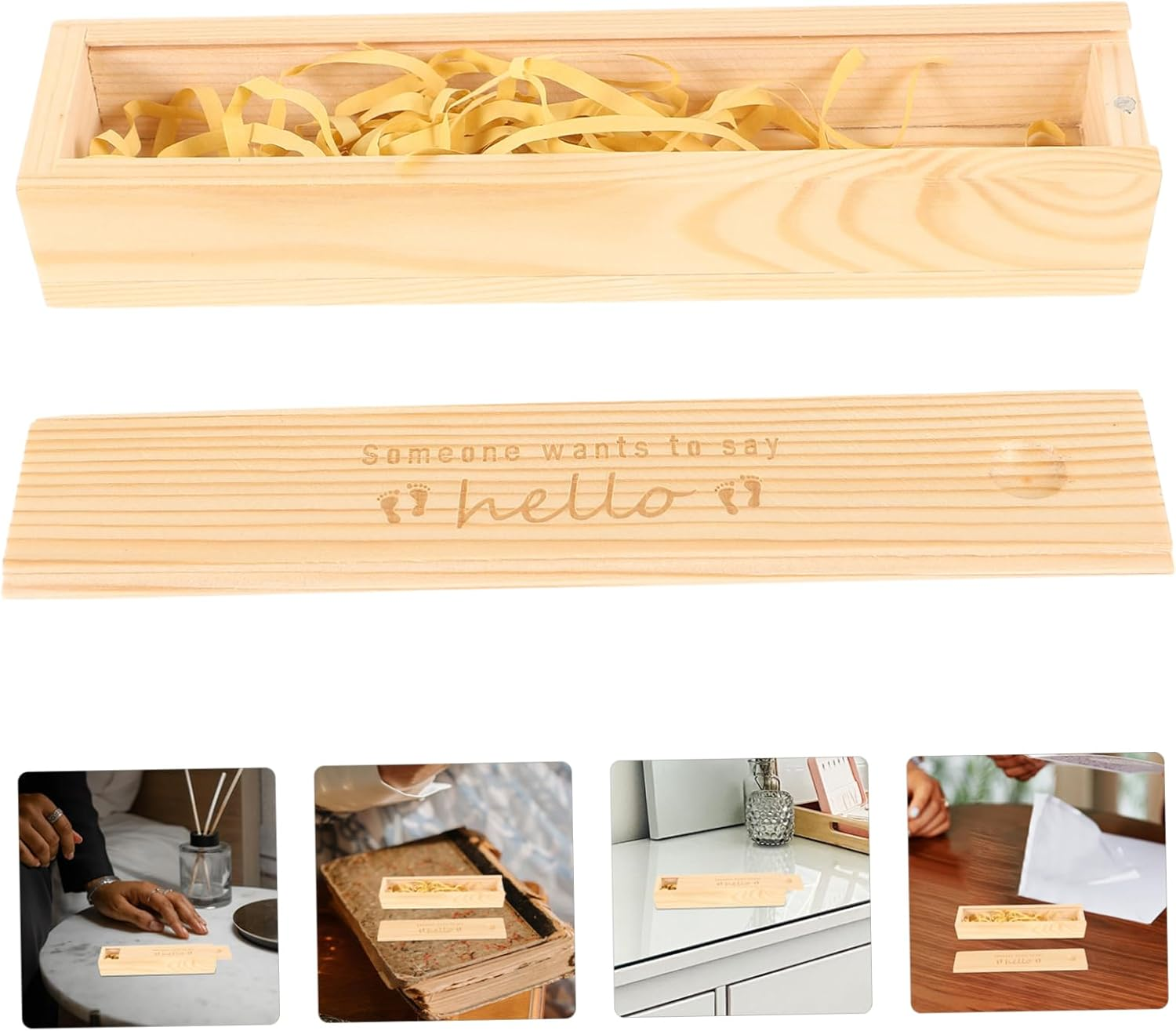 Pregnancy Test Holder Wood Box Announcement Scratchies for Newborn Keepsake Organizer image number 2