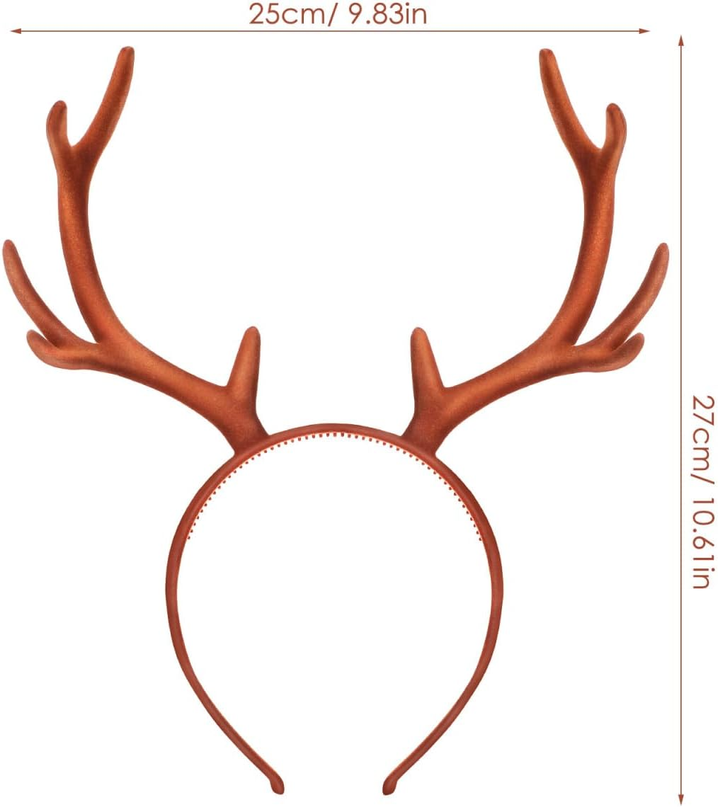 Healvian Reindeer Antlers Headband Elk Horns Deer Antlers Headband Carnival Headdress Elk Headgear Headpiece for Fancy Dress Cosplay Costumes Carnival Halloween Christmas Party image number 3