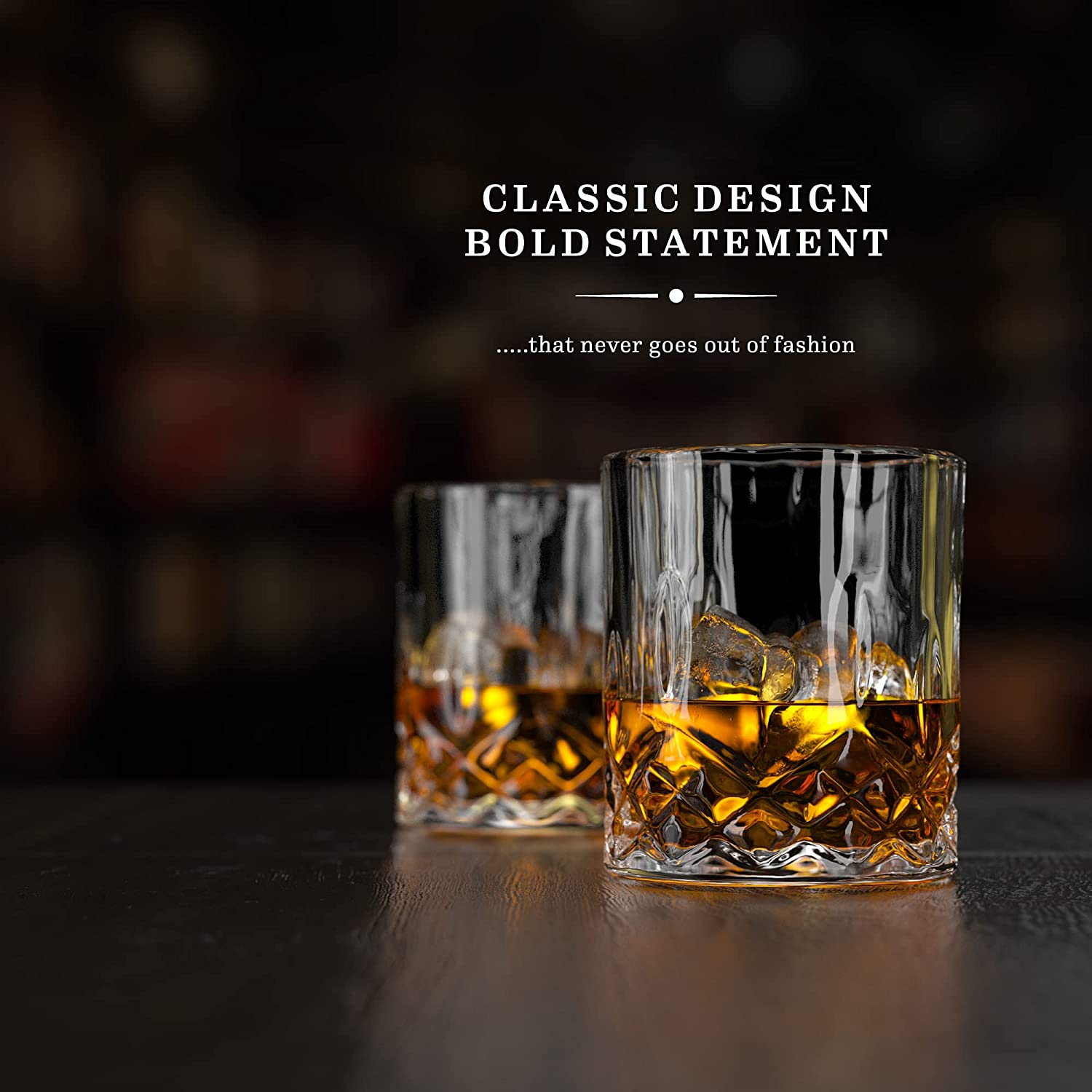 BENESSARI Whiskey Glasses Gift Set - Premium Old Fashioned Whisky Tumbler Gifts for Men or Woman Birthday; Rocks Whiskey Gift Box Set of 2 | Lead-Free Crystal Glasses for Bourbon, Scotch, Cocktail Set image number 6