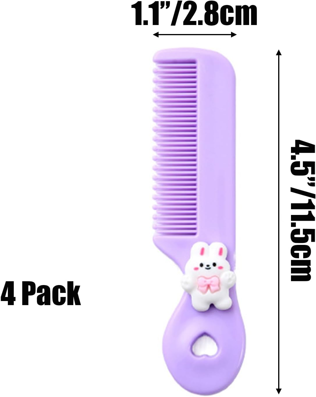 Yeanifeana 4 Pack Hair Combs Set, Wide Tooth Detangling Combs for Boys and Girls, Pain-Free Anti-Knot for Wet/Dry/Curly Hair with Animal Shapes image number 5