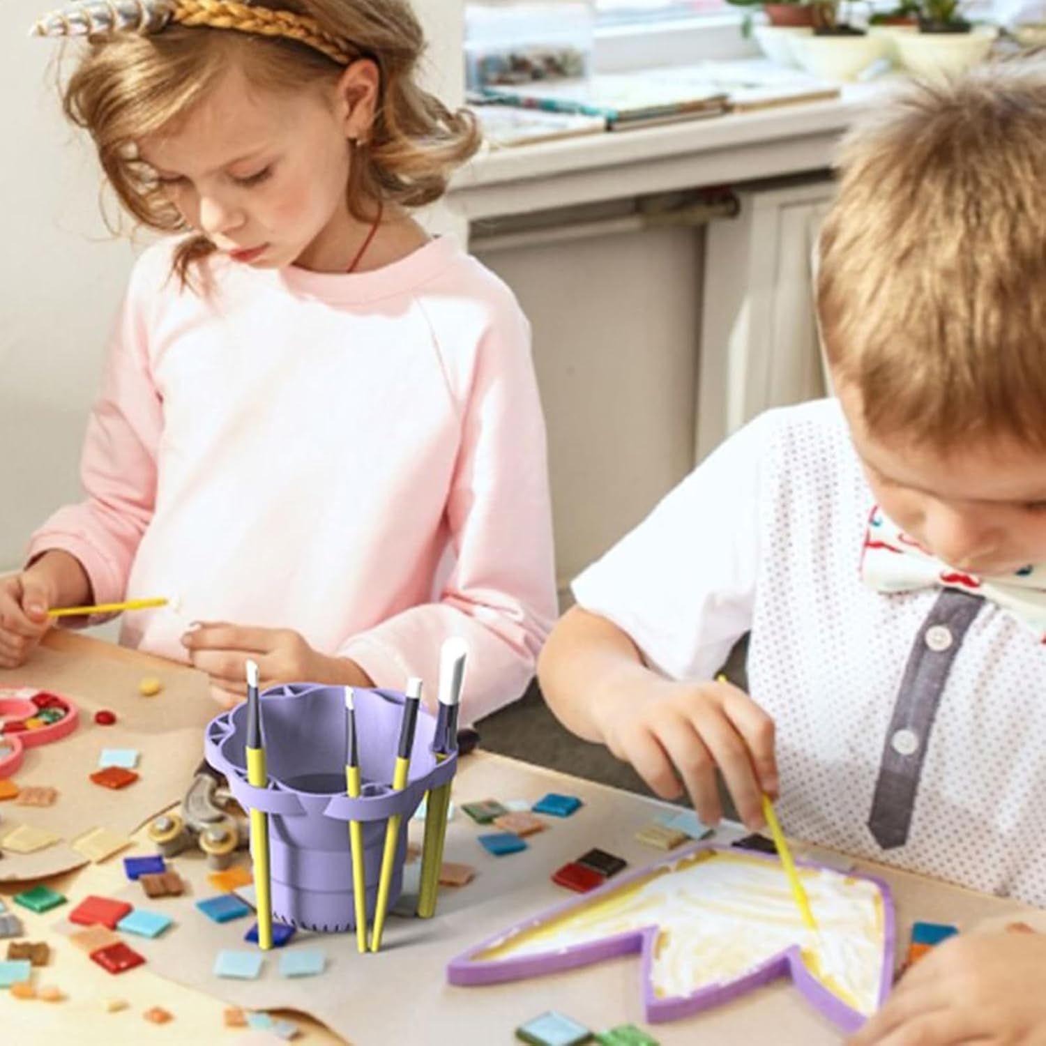 Dannisly Makeup Brush Cleaner Bowl - Cosmetic Brush Cleaner | Foldable Makeup Brushes Cleaner Mat | Make up Brush Washing Bowl, Scrubber Tools with Drying Washer for Women Home Travel Storage Salon image number 3