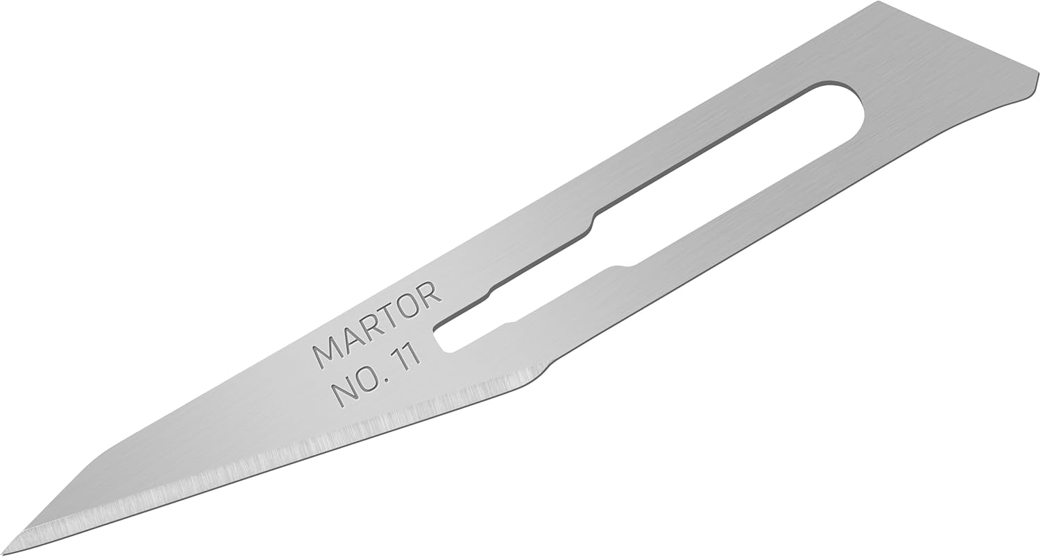 MARTOR 10 X SCALPEL BLADE, Spare Blades Graphic Knife, Craft Knife, Deburr, 5.9 Mm, Sharp, Can Be Used Once, NO. 11 image number 2