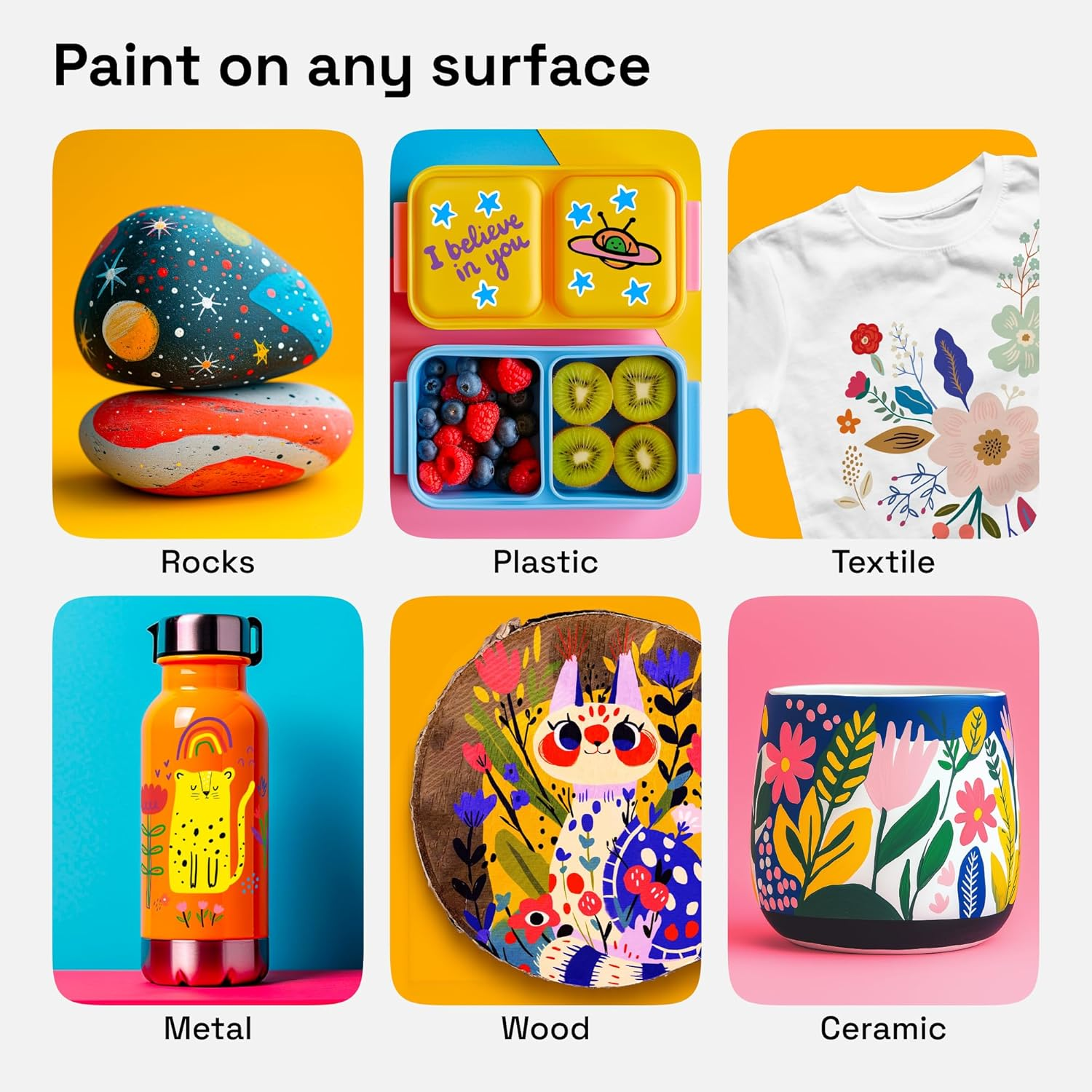 ARTISTRO 120 Dual Tip Acrylic Paint Markers - Easy for All Ages & Levels Acrylic Paint Pens for Fabric, Rocks, Paper, Wood, Canvas, Glass, DIY (Dual Tip Brush + Fine, 120) image number 5