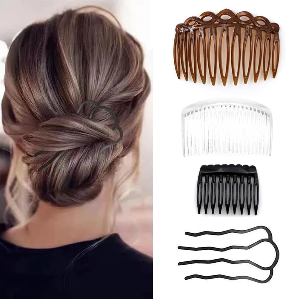 Pack of 12 Hair Combs for Clip-In French Resin Insertion Combs Multiple Teeth Comb for French Twist Bun and Everyday Styling Anti-Static Hair Comb for Women Girls image number 3