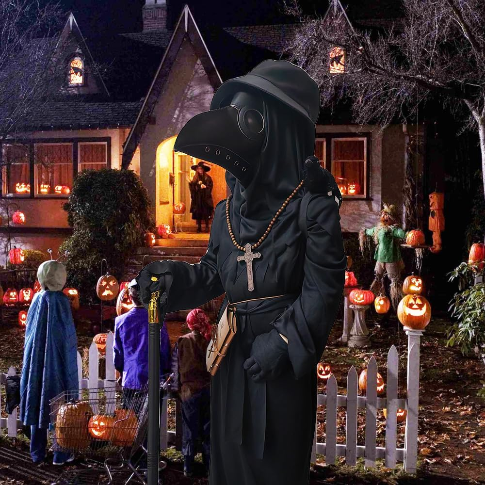 SENLI Plague Doctor Costume for Kids Funny Scary Halloween Costumes for Boys Girls 9 in 1 Set Halloween Outfits