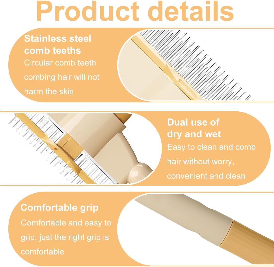 HAZMA Pack of 2 Self-Cleaning Pet Brushes for Long and Short Hair Care, Cat Brush, Fur Flash Brush, Cat Paw Tenmond Brush, Pet Comb for Removing Matte Hair (Green + Yellow) image number 1