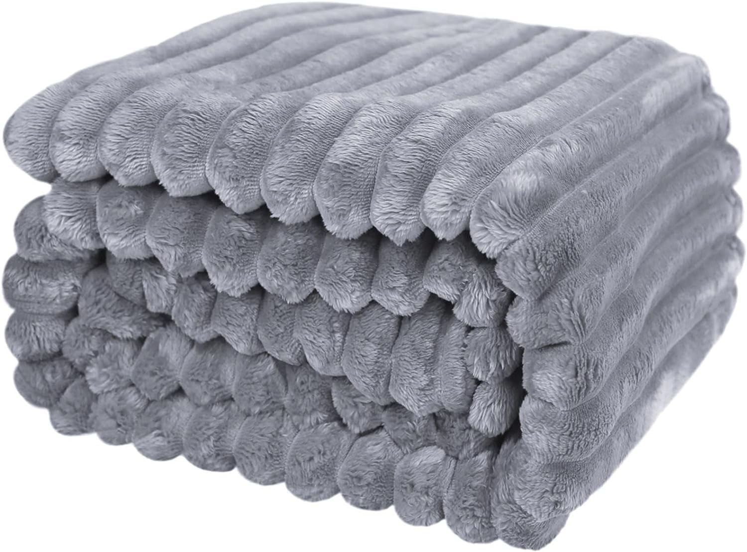 Flannel Blanket Super Soft Cozy Throw Blanket，Warm Lightweight Plush Fuzzy Cozy Soft Blankets and Throws for Sofa, Chair, Couch, Camping, Travel(Grey 200X230Cm) image number 2