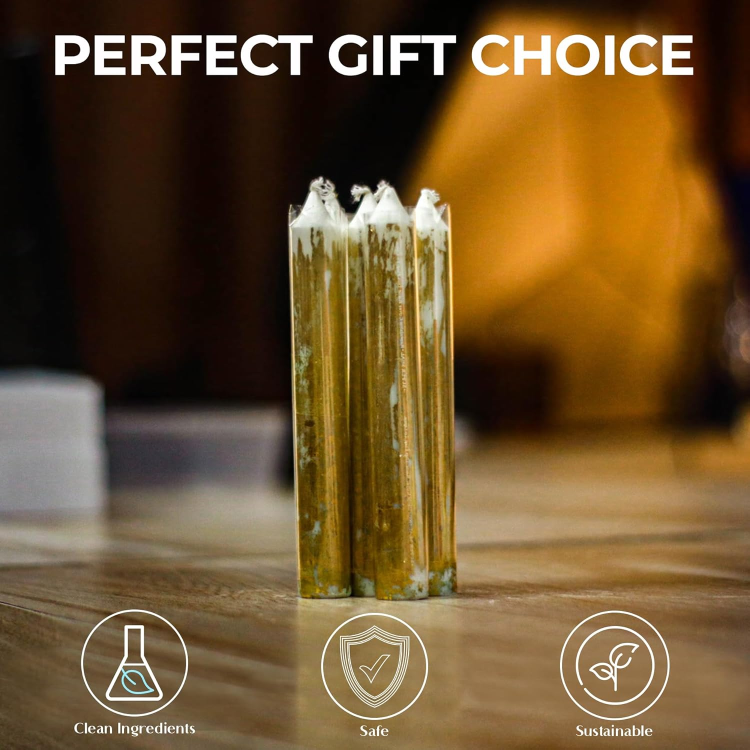 Apexor 6-Piece Scented Candles - 6 Inch Long Dripless Candles for Weddings, Christmas & Home Decor - Each Candle Burn Time 4 Hours (White, Lavender) image number 3