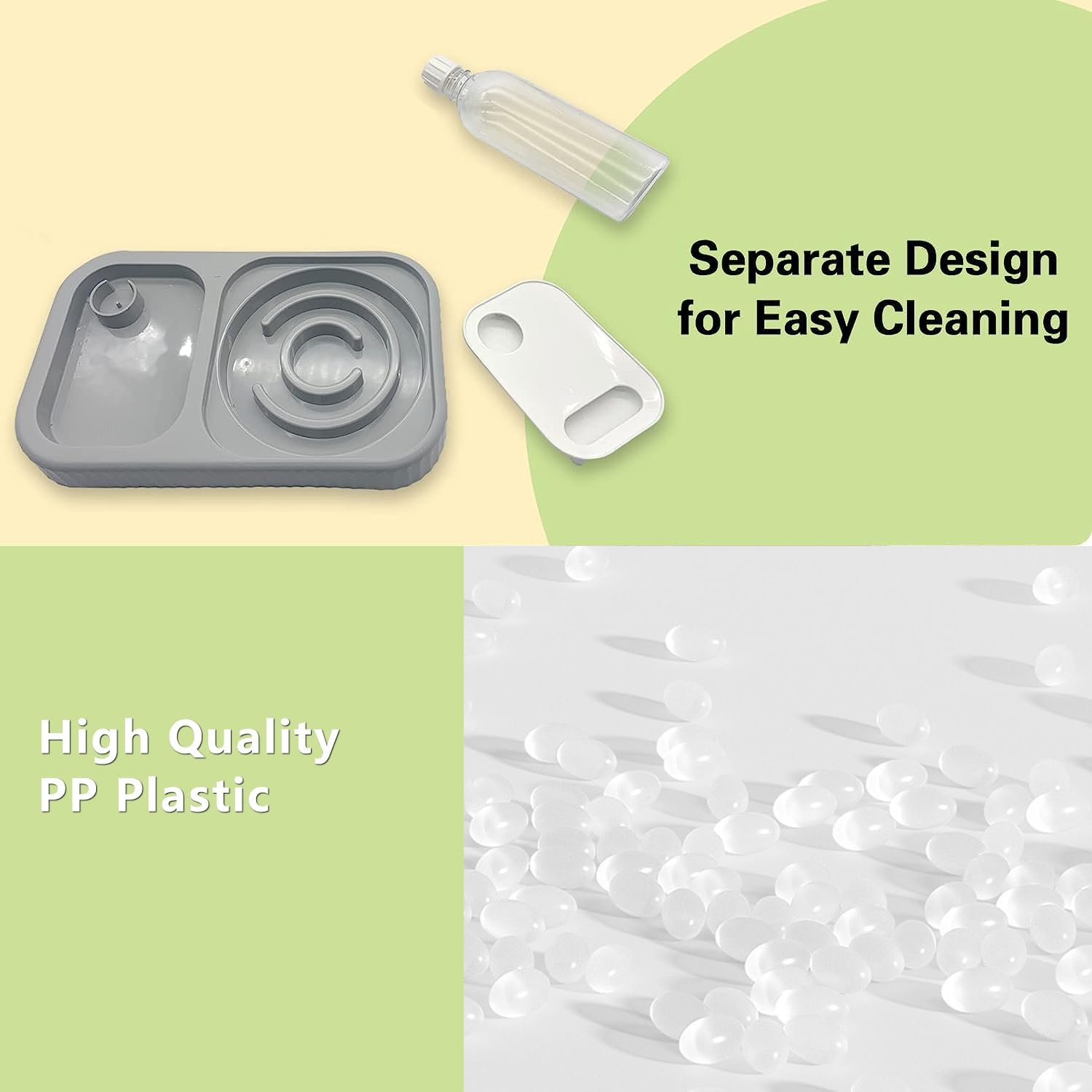 Slow Feeder Dog Bowl, Slow Feeder Dog Cat Bowl with Automatic Gravity Water Bottle Set, for All Size Dogs Cats, Slow Eating, Stop Gulping, Promotes Digestion and Reduces Vomiting. (Gery White) image number 3