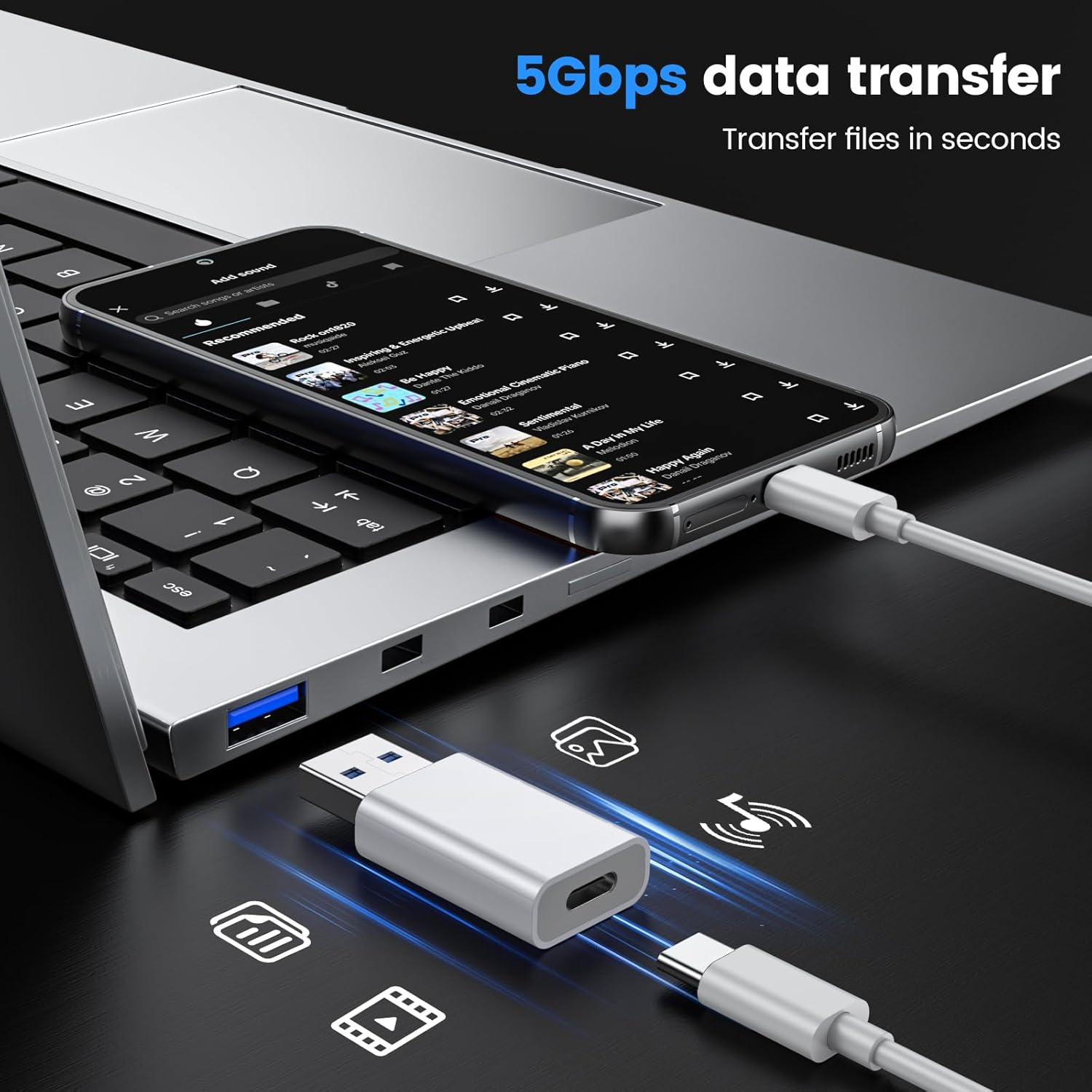 MOSWAG USB C Female to USB Male Adapter USB C to USB Adapter, Type C Charger Cable Power Converter Compatible with Iphone 15 Apple Watch Airpods Carplay image number 4