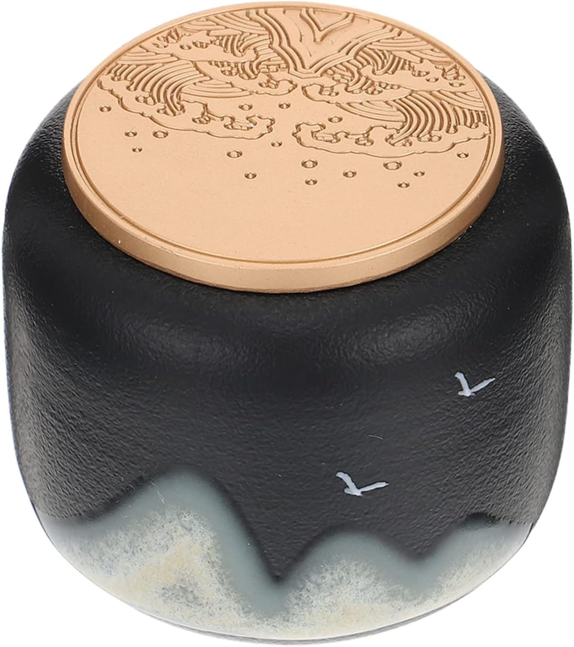 Operitacx 1Pc Black Clay Tea Jar Sealed Storage Canister Tea Organizer for Home Office