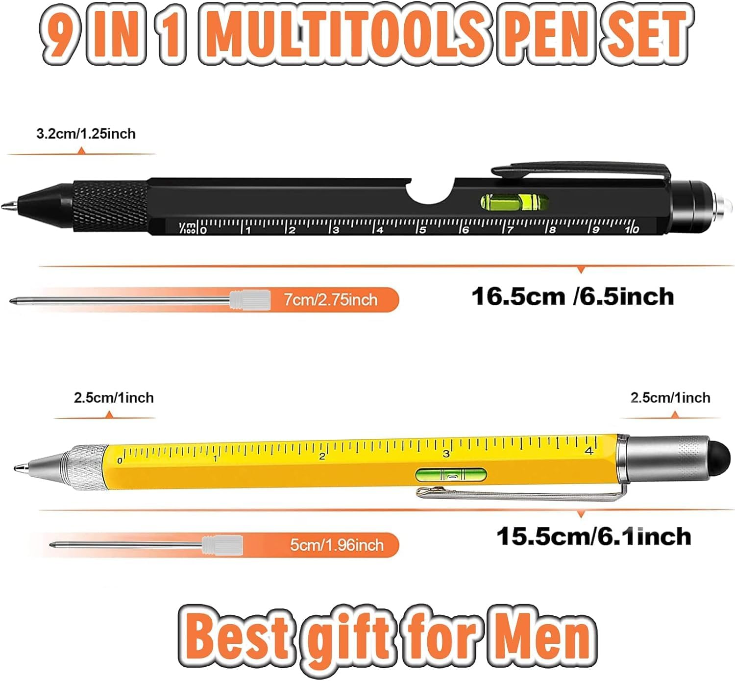 Multipurpose Pen, 9 in 1 Multi Tool Pen Set, Cool Gifts For, Portable Men Stocking Fillers, Tech Gadgets Tools for Men, Personalized Gifts, Multitool Set for Who Have Everything image number 4