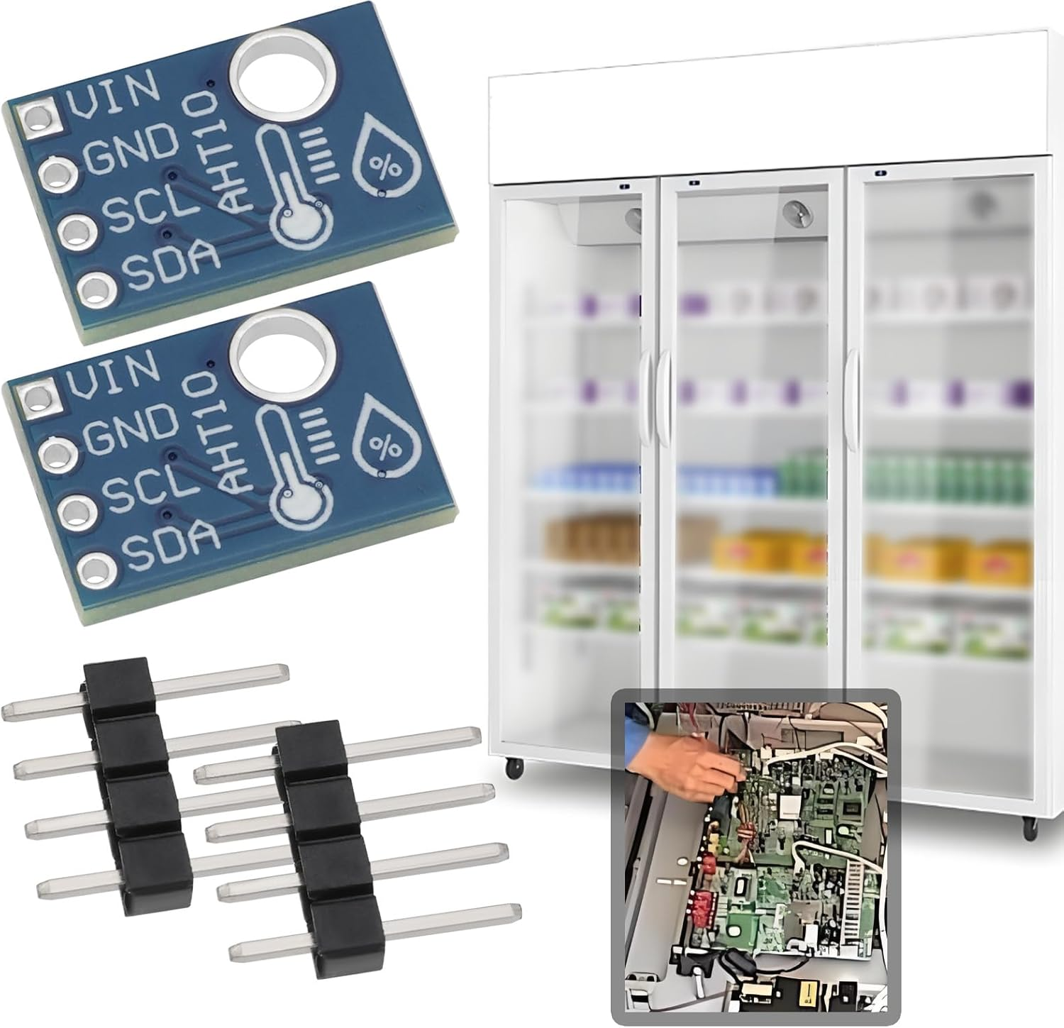 Ecsing 4 Sets AHT10 I2C Digital Temperature Humidity Sensor Module Temperature Humidity Measurement Module IIC Communication Replace SHT20 Suitable for Testing Equipment image number 4