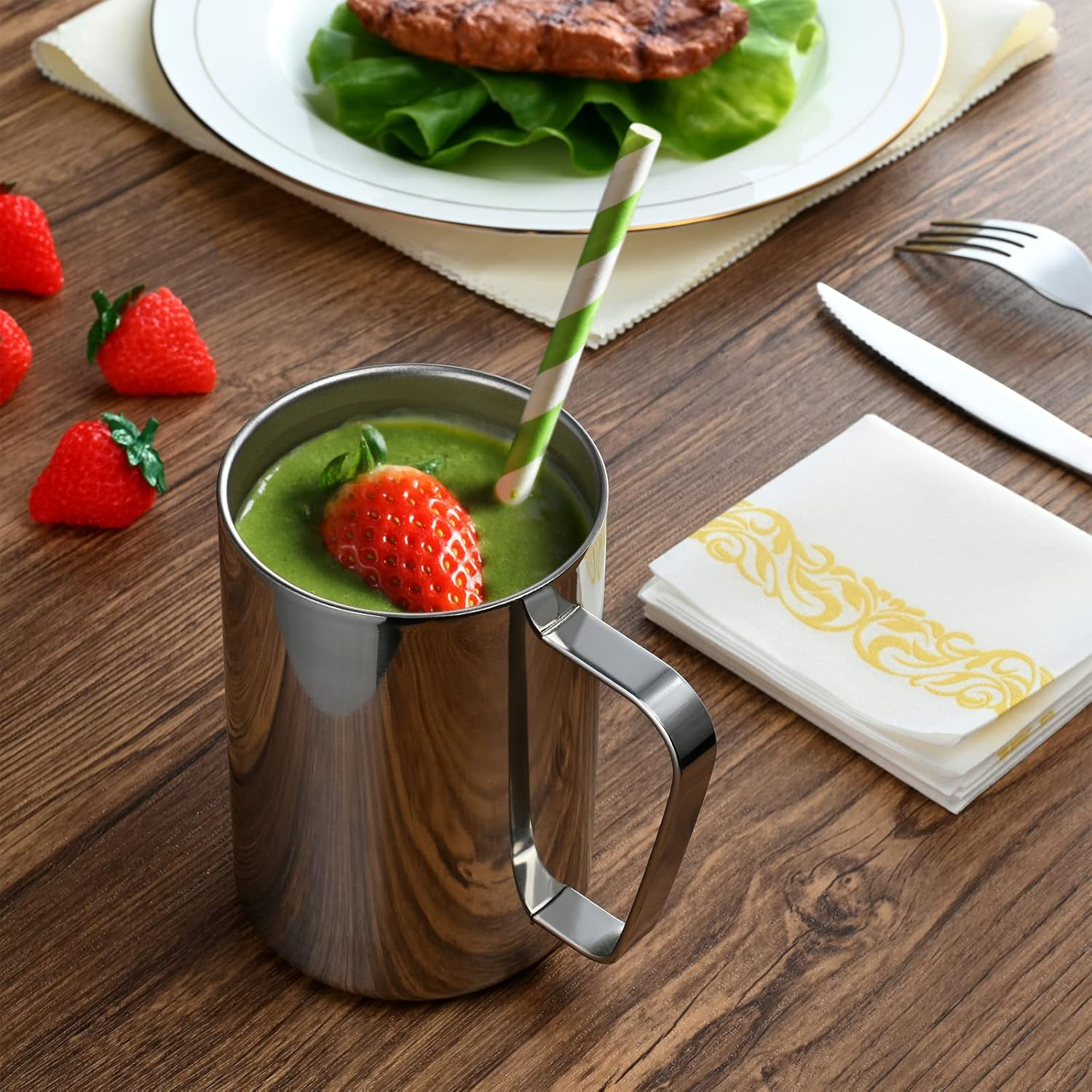 2 Packs 500Ml Stainless Steel Double Wall Mug,Travel Camping Mug,Suitable for Coffee, Milk,Juice,Tea and Other Cold or Hot Drinks