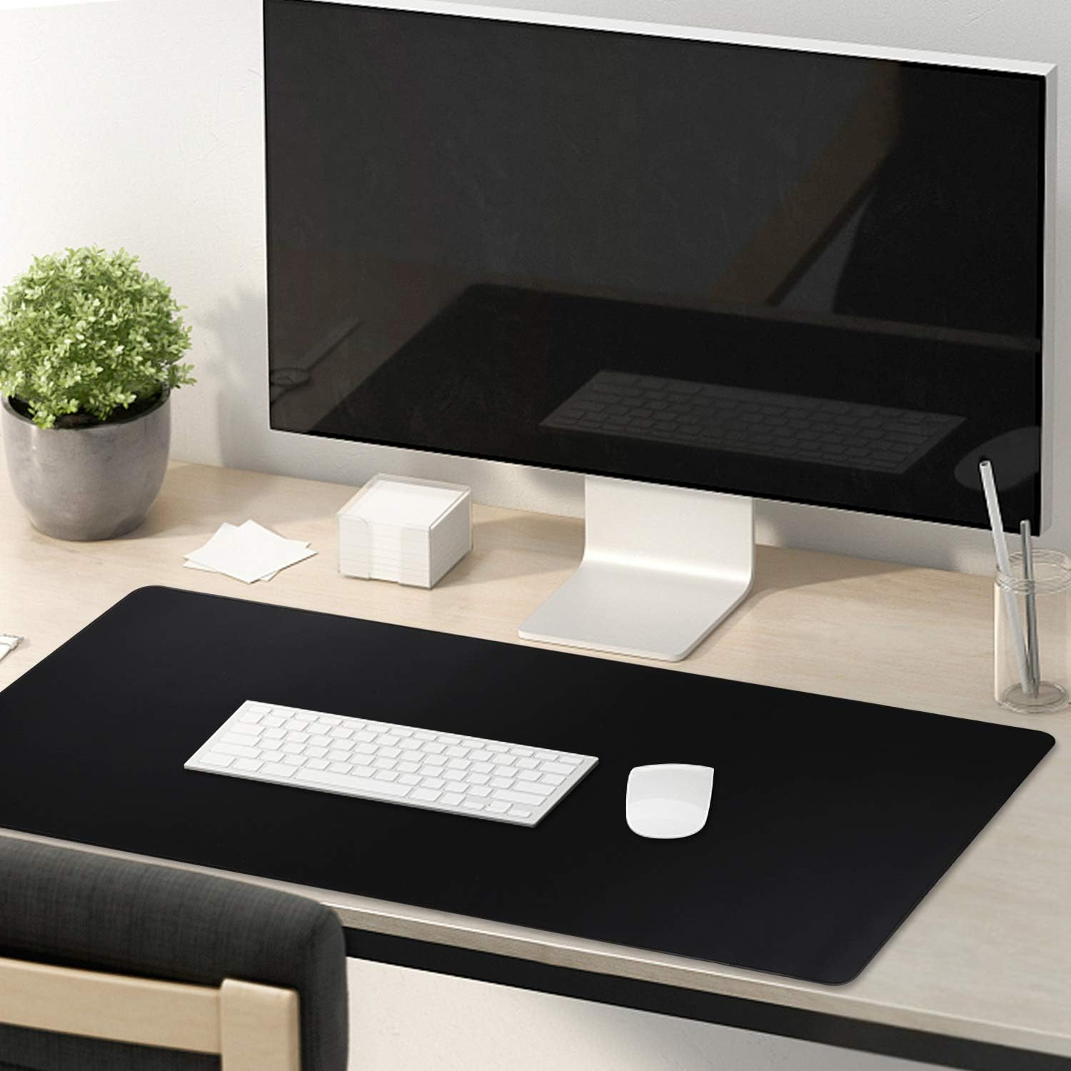 HIHUHEN Gaming Mouse Mat Desk Office Mouse Pad Large Size 800X300X3Mm Comfortable Mousepad with Smooth Cloth Surface, Improved Precision and Speed (80X30 Black) image number 3