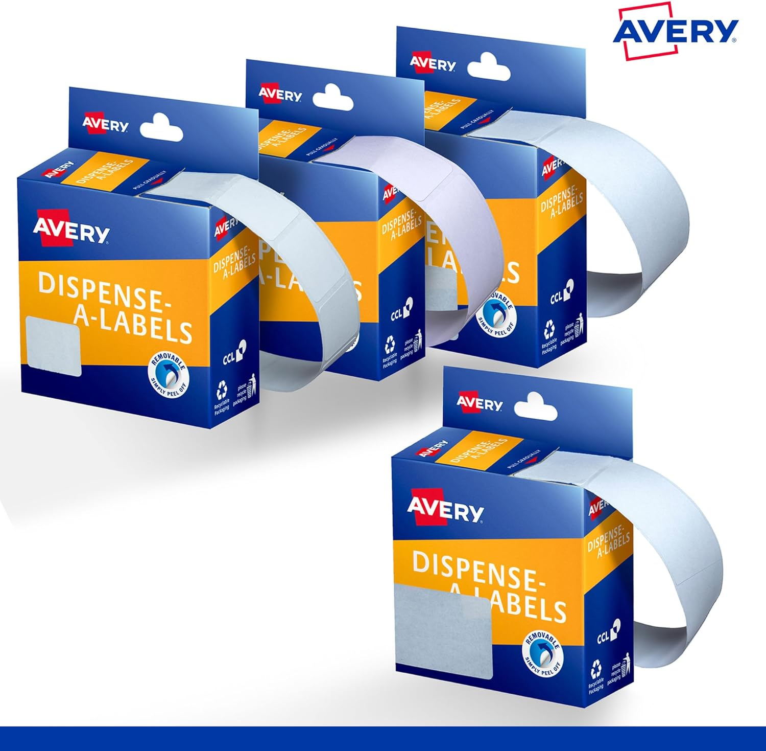 Avery Rectangle Dispenser Labels - Removable Price Stickers - Identification Labels - Office Supplies - White, 64 X 19 Mm, 280 Labels / 1 Roll (937218) image number 1