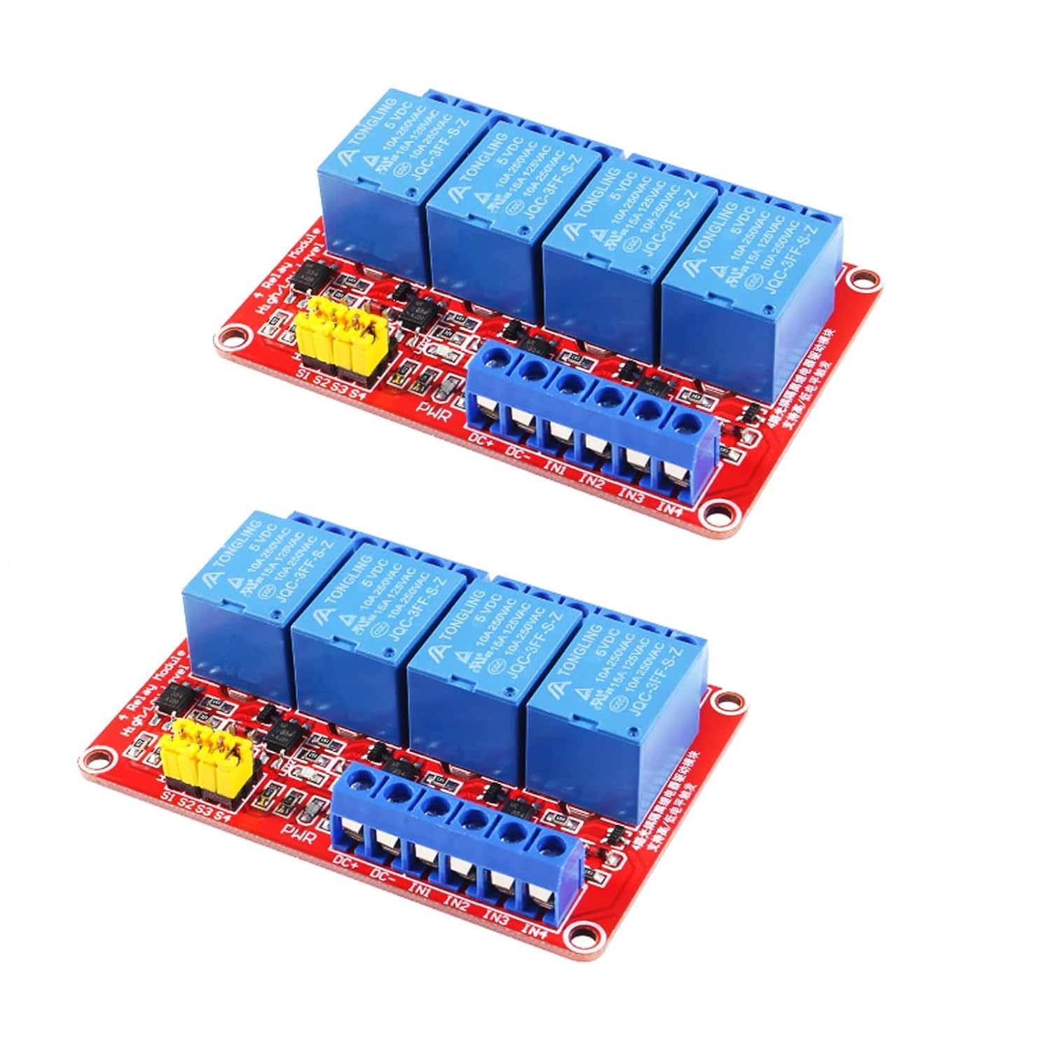 DIANN 2Pcs 4 Channel 12V Relay Module with Optocoupler High or Low Level Trigger Expansion Board image number 2