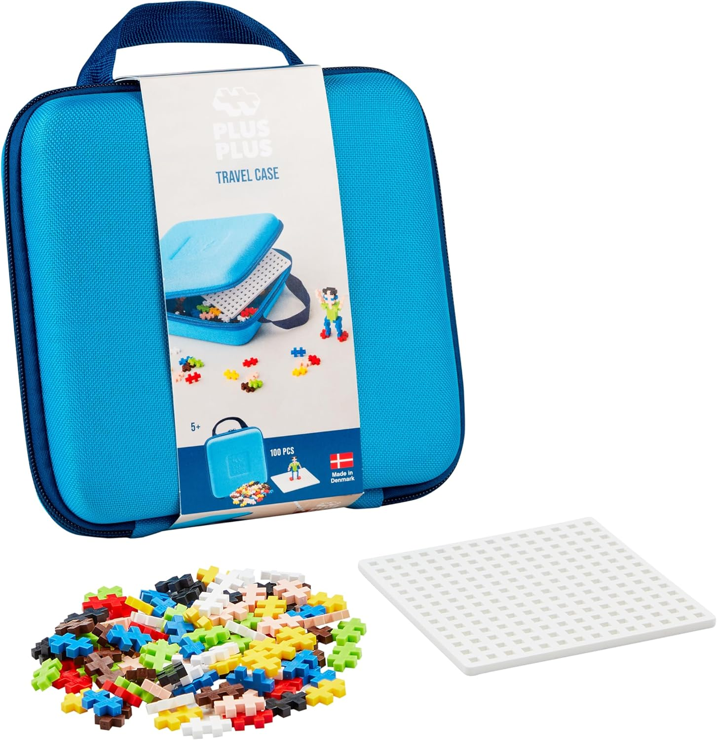 Plus-Plus Building Block 100-Pieces Set in Blue Travel Case image number 5