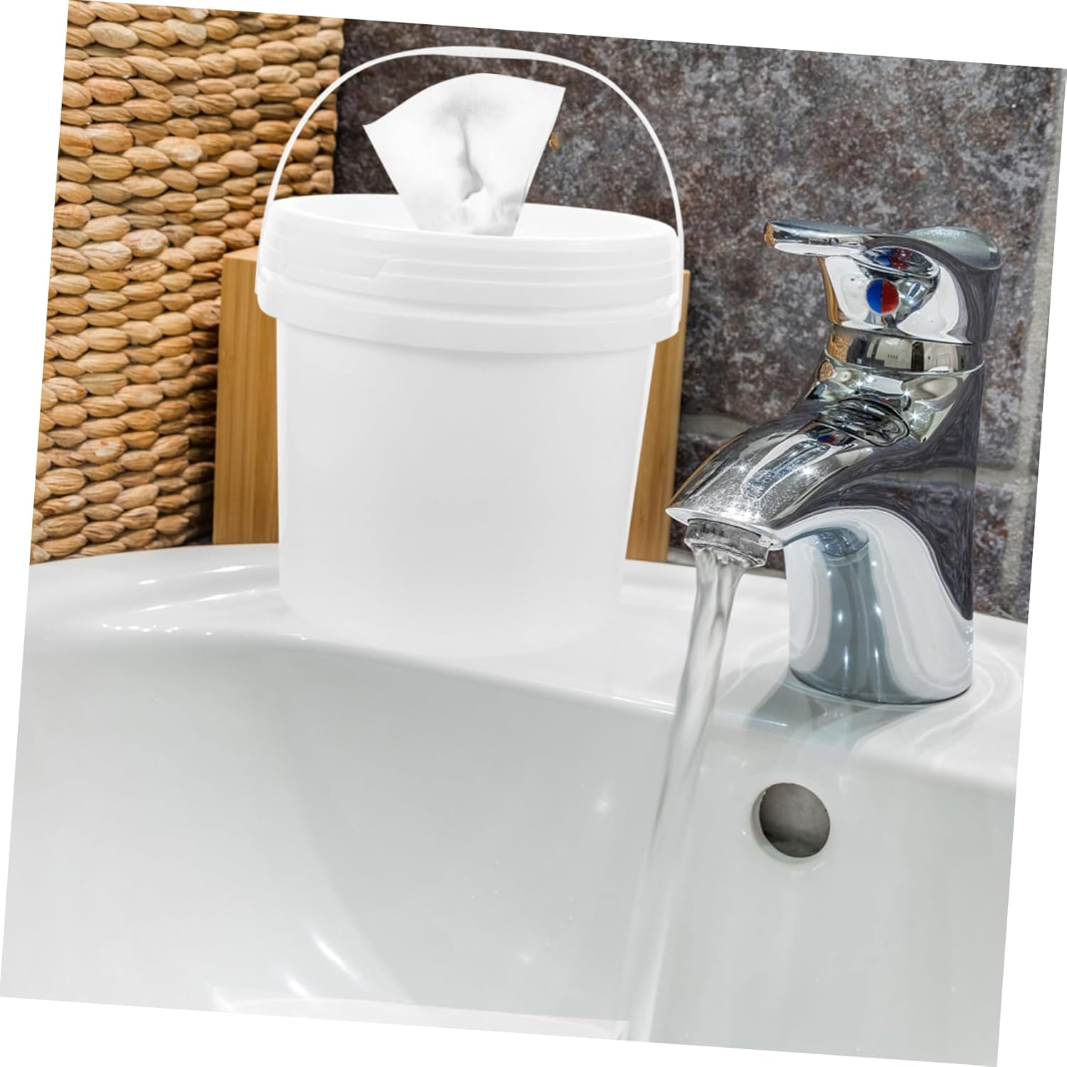 Portable Kitchen Tissue Box Holder Wipes Bucket for Bathroom Nappy Wipe Holders image number 5