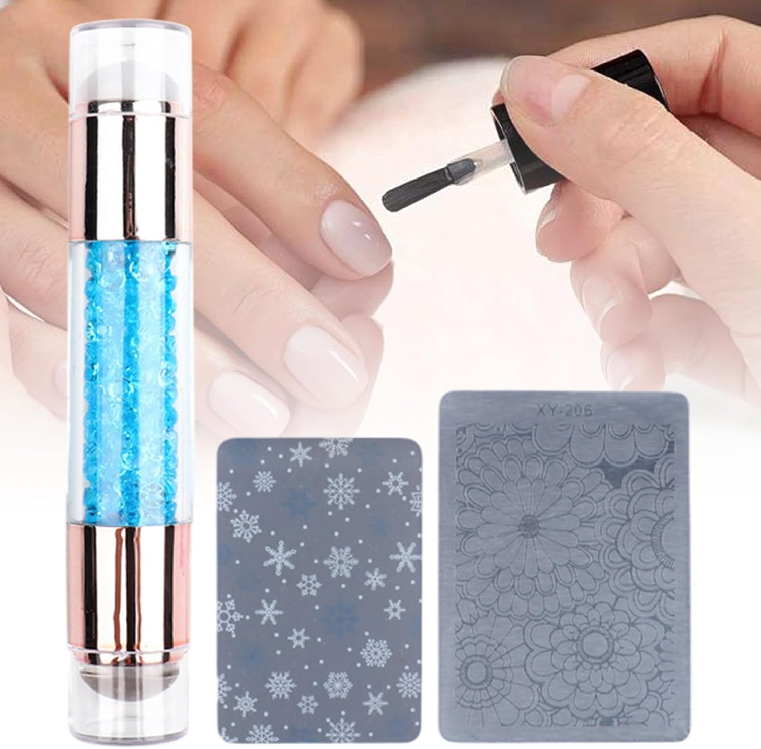 Nail Stamper - Stamping Pens - Rhinestone Embellished Double Ended Stamping Pens for Women Nail Salon Manicure image number 2