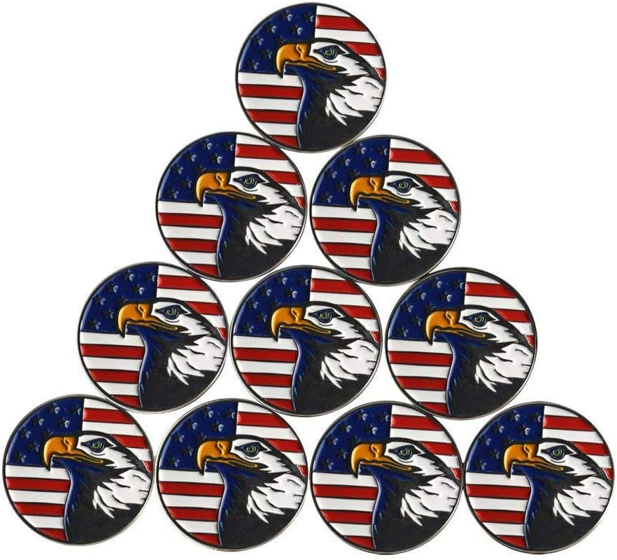 Lot of 10 Golf Ball Markers Assorted Patterns - Soft Enamel Technique - Butterfly Ball Marker image number 4