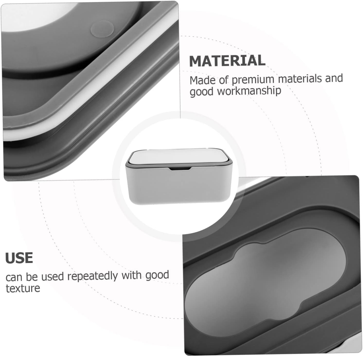 Wet and Dry Tissue Box Wipes Dispenser Lid Refillable Wipe Holder for Bathroom Organizer Deep Grey image number 4