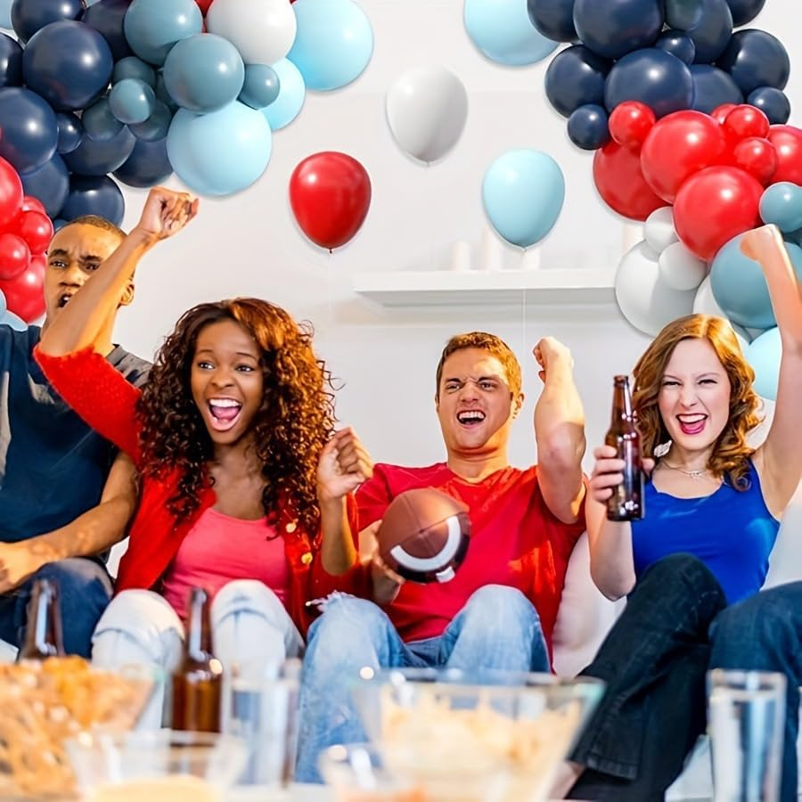 Baseball Themed Balloon Chain Set, Sports Style, Red, White and Blue（105 PCS） image number 5