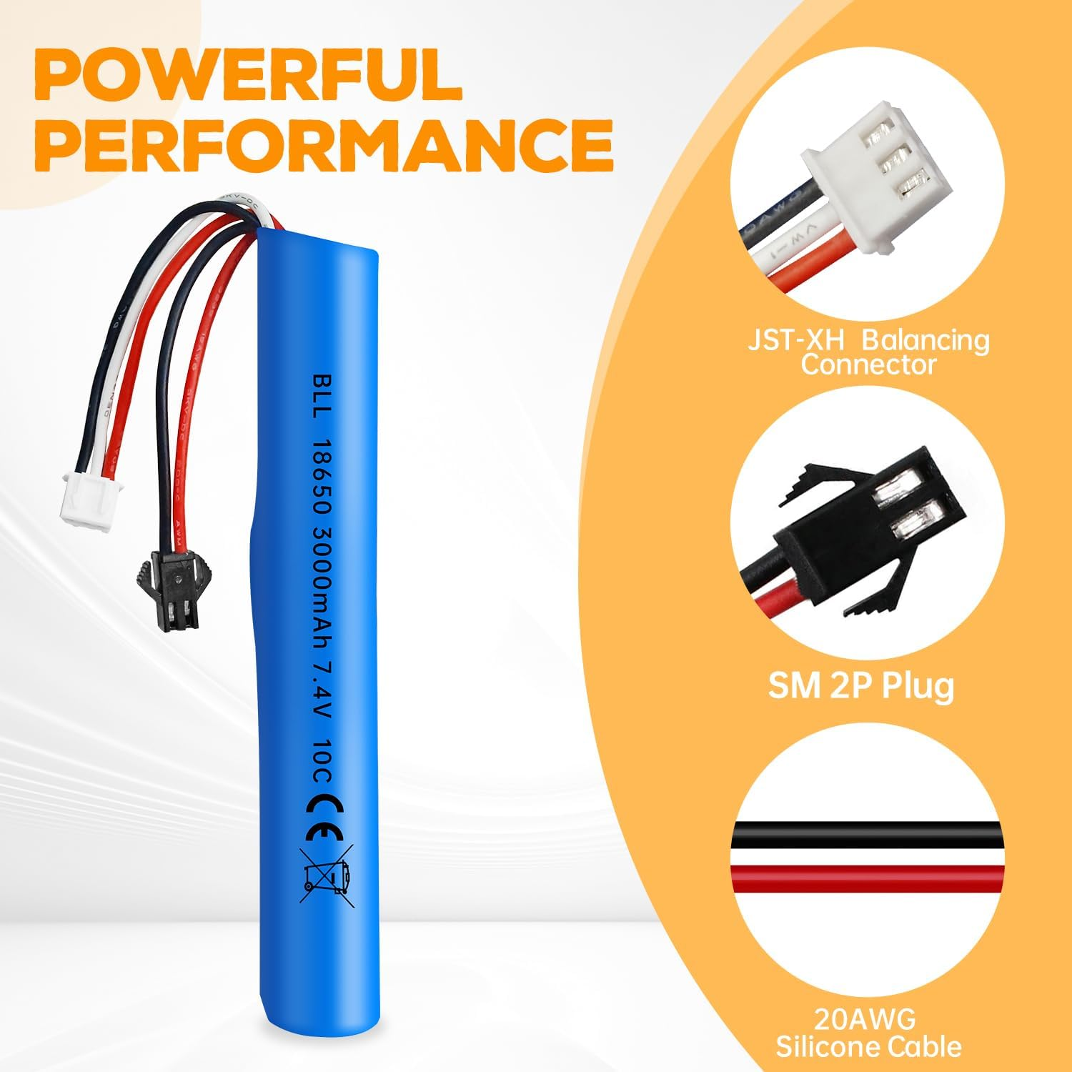 Fytoo 2PCS 7.4V 10C 3000Mah with SM-2P Plug and 2In1 Charger Suitable for MP5K M4 M110 SRB1200 SRB400 SRB400 SUB Air Gun Gel Water Droplet Explosion Toy Gun Remote Control Toy Car Battery image number 4