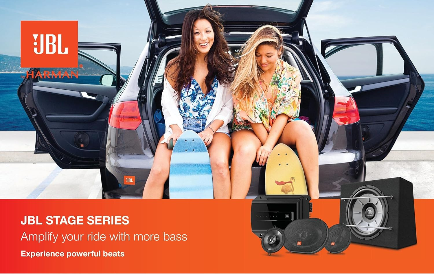 JBL Stage1 61F 2-Way Car Speaker Set by Harman Kardon - 200 Watt Car Boxes 40 Watt RMS - 2 Pieces Car Hifi JBL Box Large 16.5 Cm 165 Mm 6.5 Inches, Black image number 2