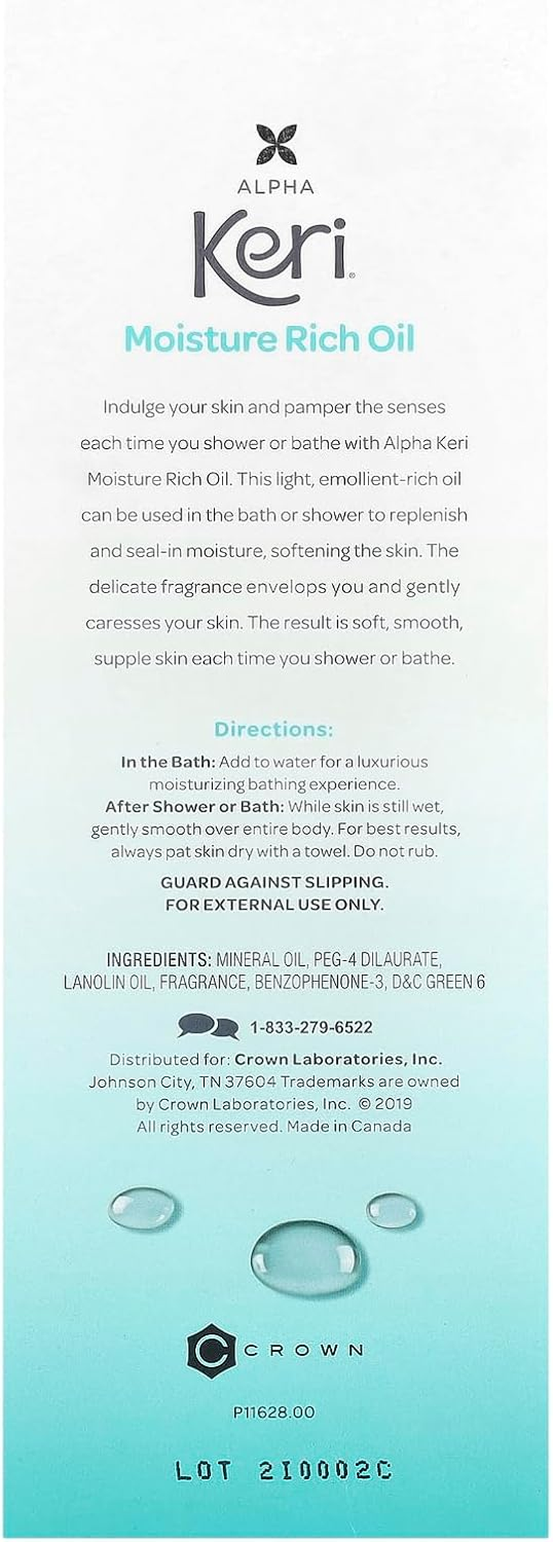 Keri Moisture Rich Shower & Bath Oil, 8 Ounce image number 1