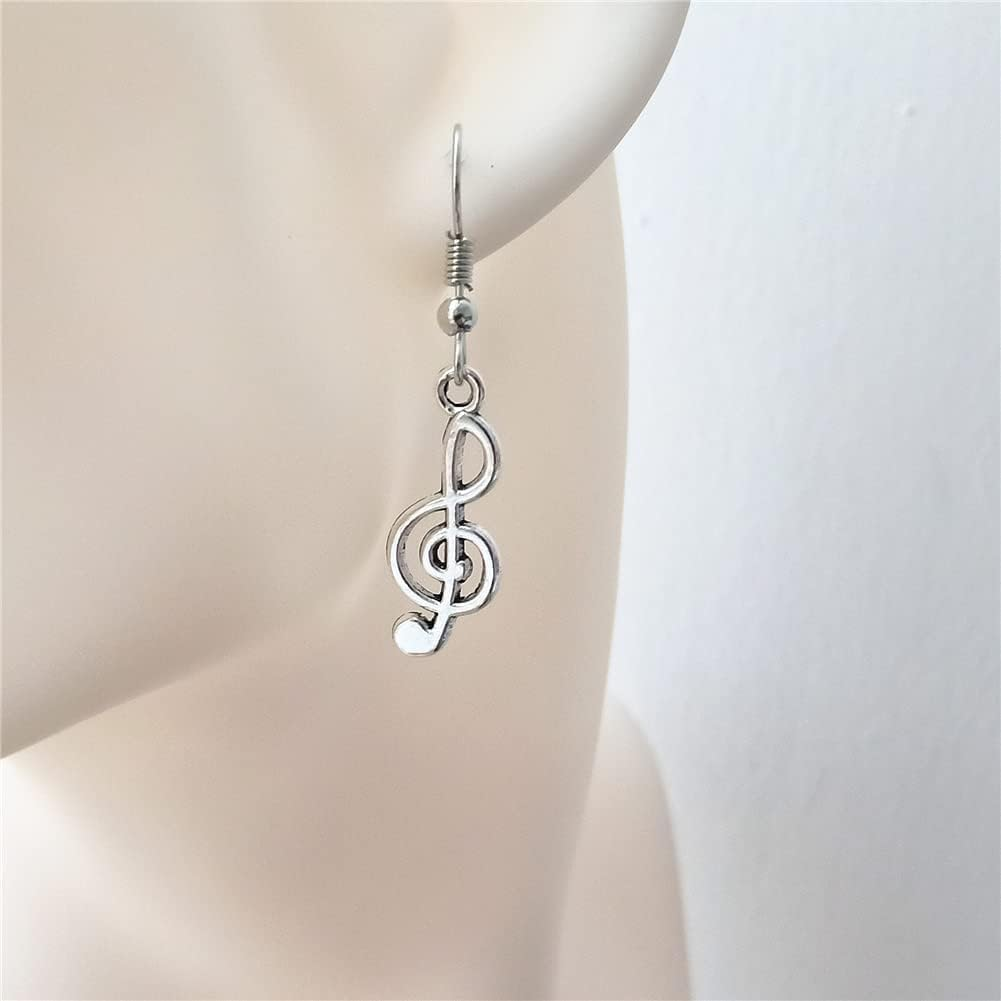 3 Pairs in Set, Guitar and Microphone Earrings, Treble Clef Earrings for Music Lover, Handmade Jewelry Set
