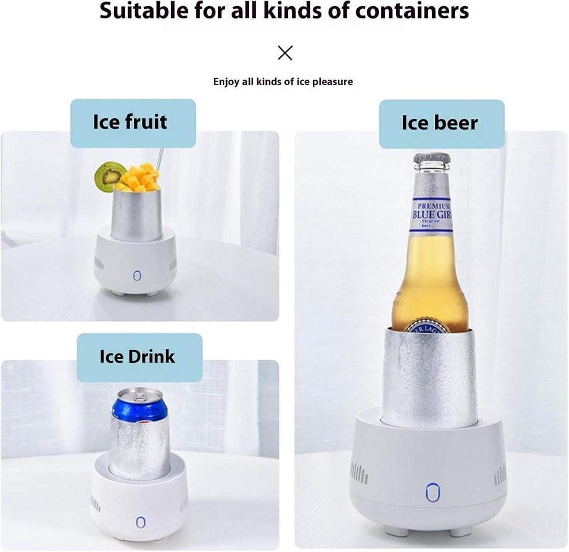 Smart Cold Beverage Machine, Instant Cooling Cup, Fast Cooling Cup, Mini Ice Maker Machine Electric Cooling Mug Smart Beverage Cooler Cup Mini Drink Chiller for Beer, Beverage, Can, Ice Cream, Coffee image number 2