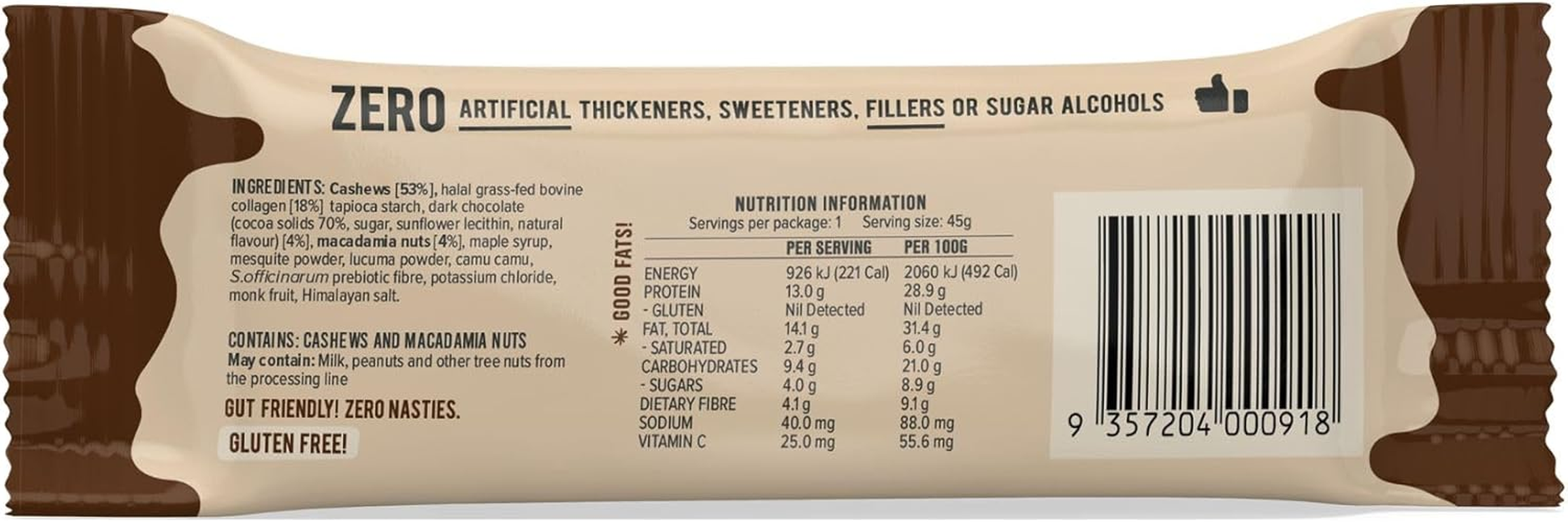 Chief Collagen Protein Bar - Choc Salted Caramel 45G image number 1