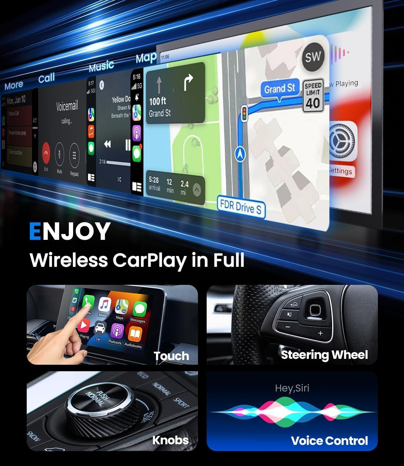 Mini Wireless Carplay Adapter, Mini USB Design for Cars with Built-In Wired Apple Carplay Plug and Play Easy Use Fast Stable Connection Car Play Compatible for Iphone/Android image number 6